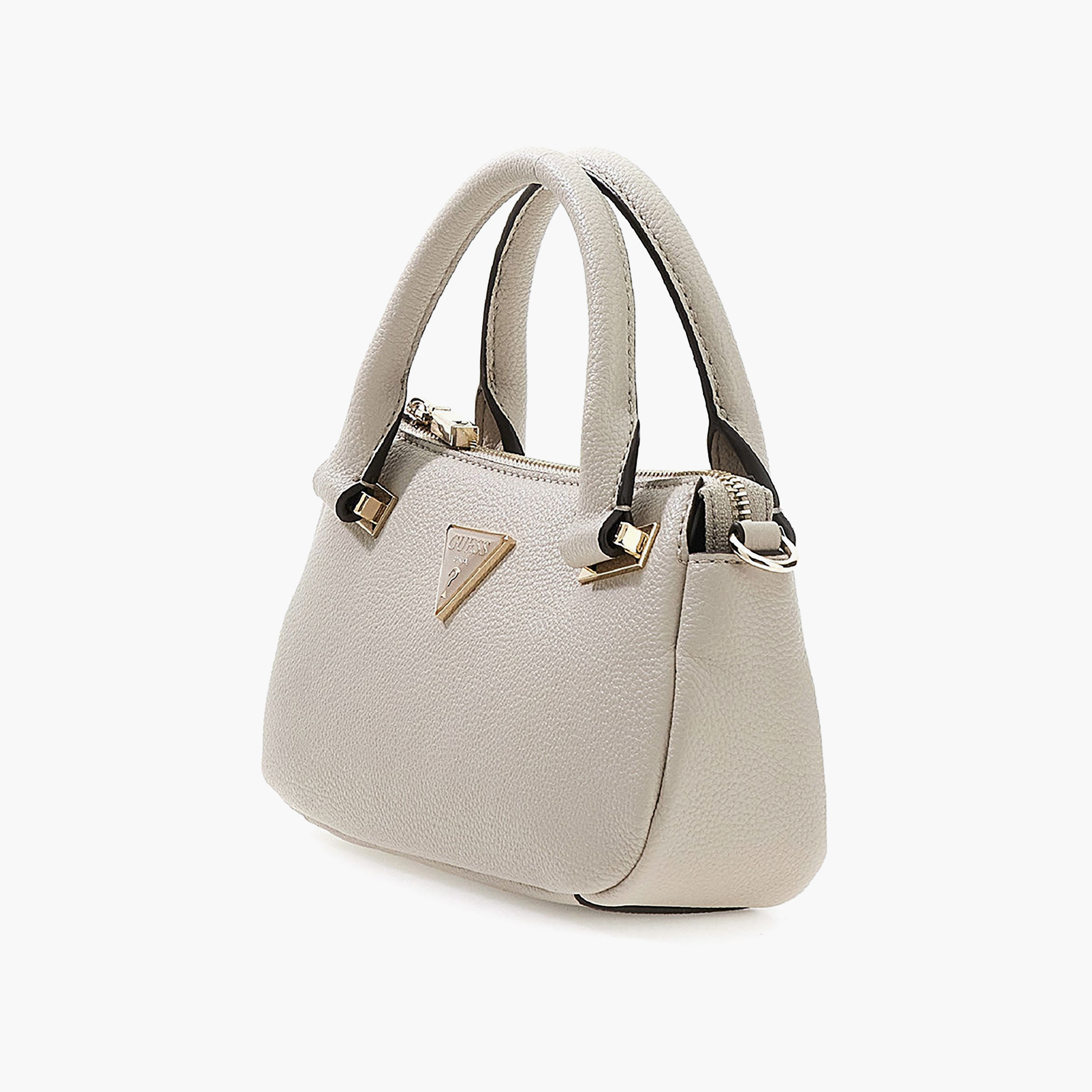 Guess Evie Textured Double Handle Mini Satchel Bag with Zipper Closure-women-bagsandwallets-handbags-image-3
