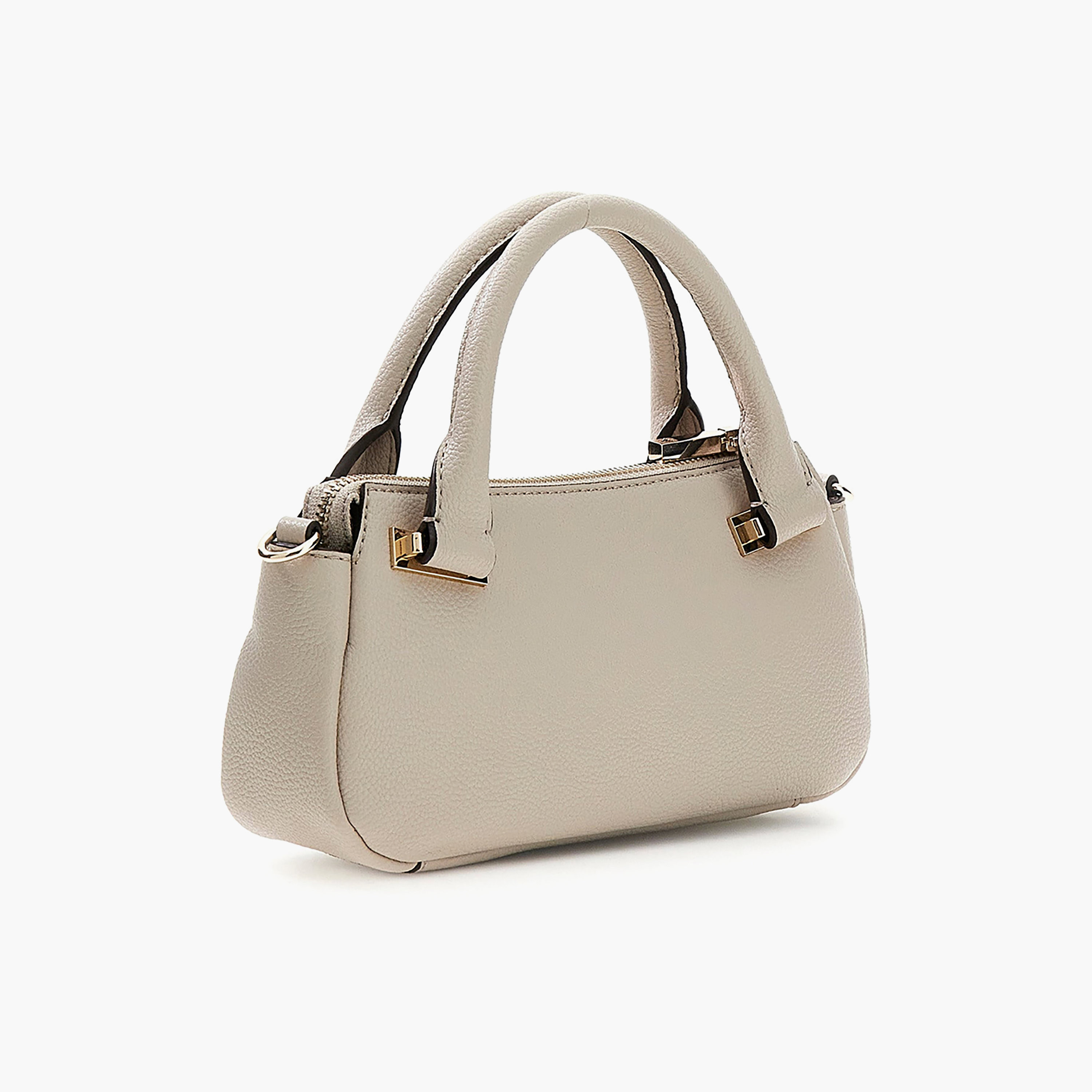 Guess Evie Textured Double Handle Mini Satchel Bag with Zipper Closure-women-bagsandwallets-handbags-image-5