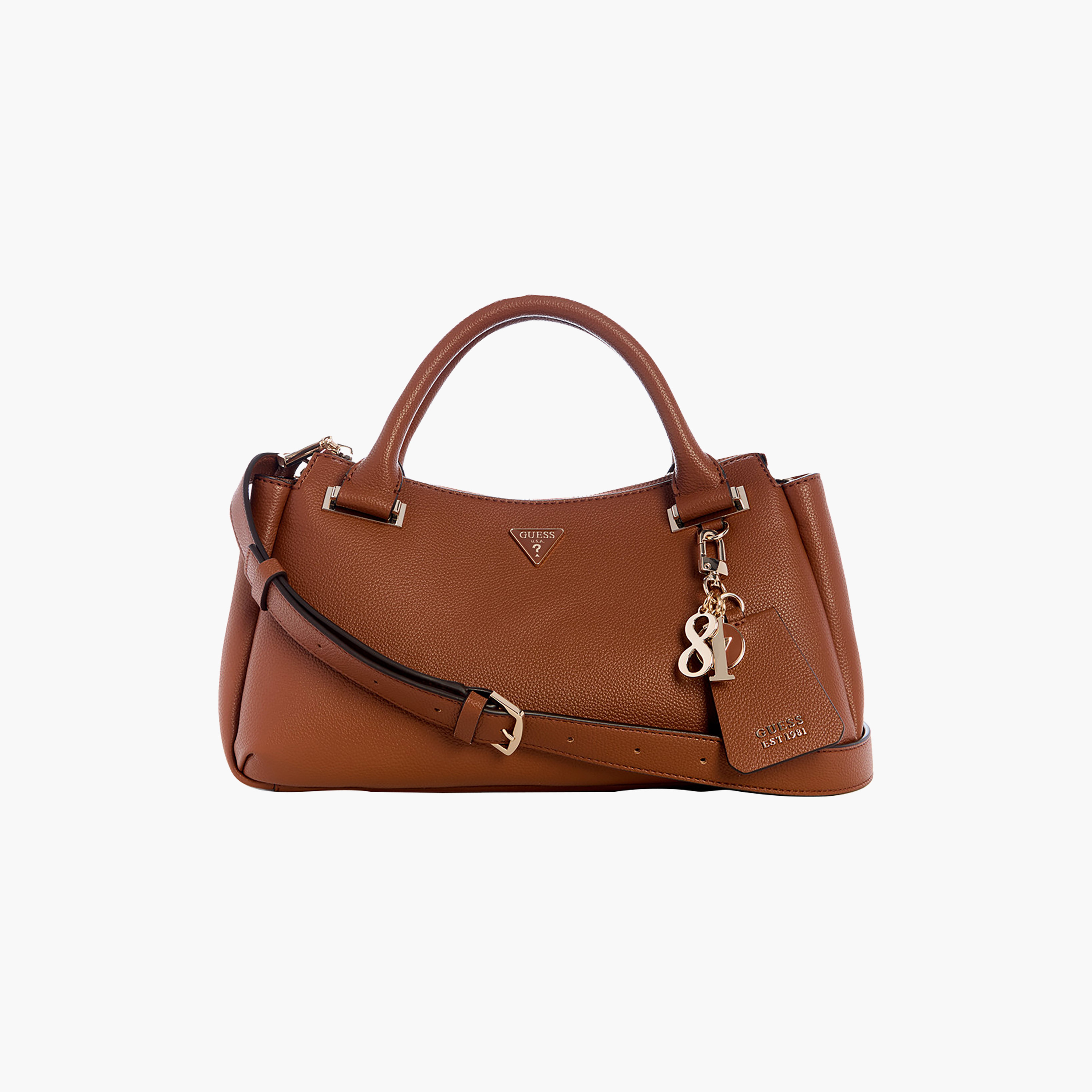 Guess Evie Double Handle Satchel Bag with Zipper Closure and Adjustable Strap-women-bagsandwallets-handbags-image-1