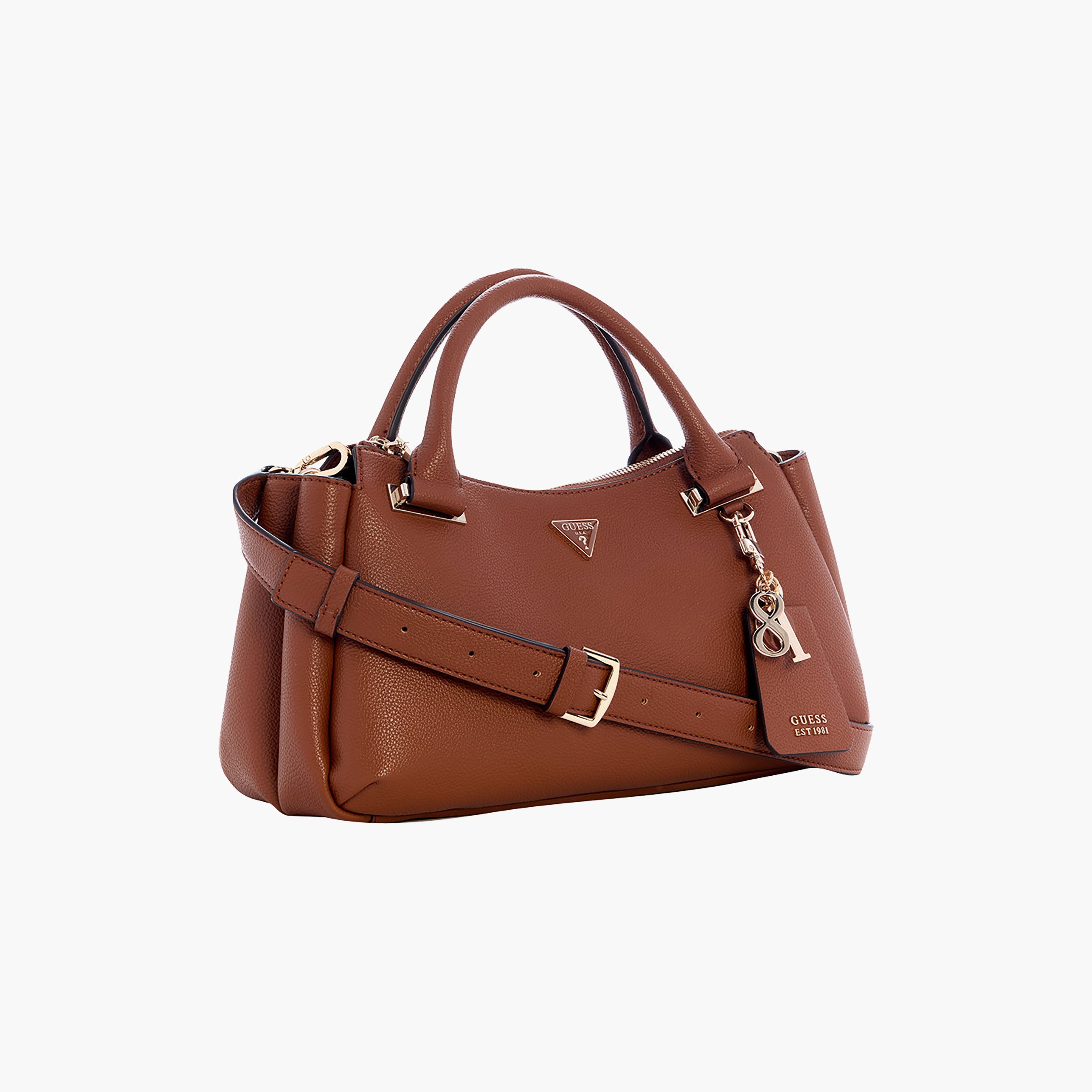 Guess Evie Double Handle Satchel Bag with Zipper Closure and Adjustable Strap-women-bagsandwallets-handbags-image-4