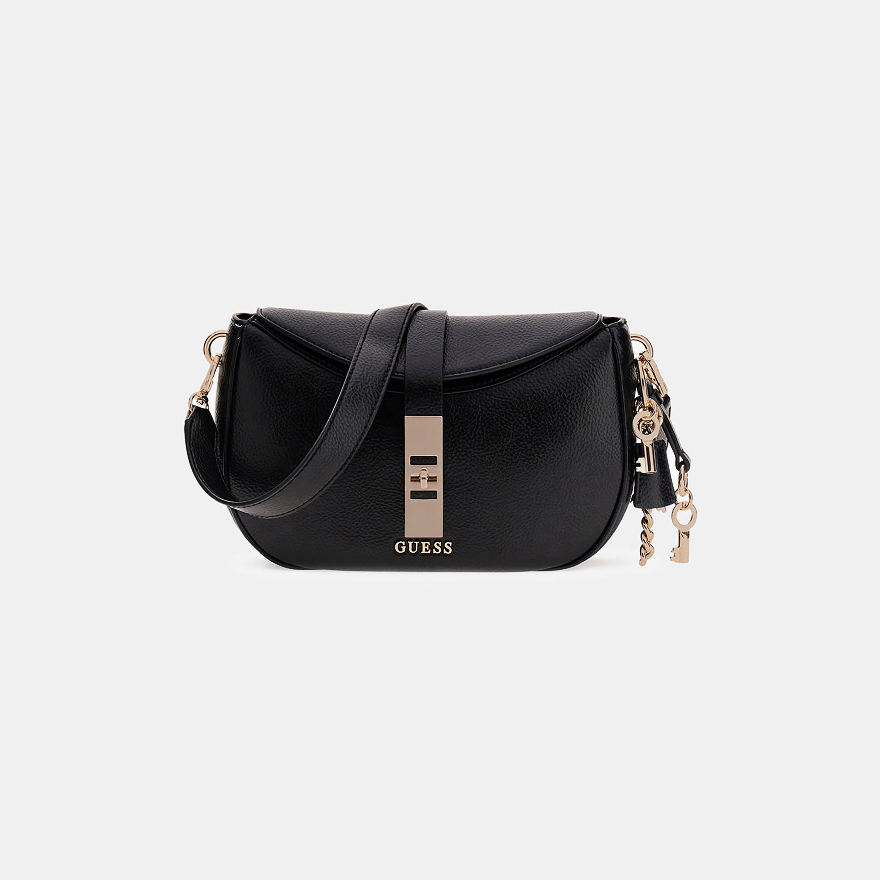 Guess Brooke Textured Shoulder Bag with Twist Lock Closure and Detachable Strap-women-bagsandwallets-handbags-image-4