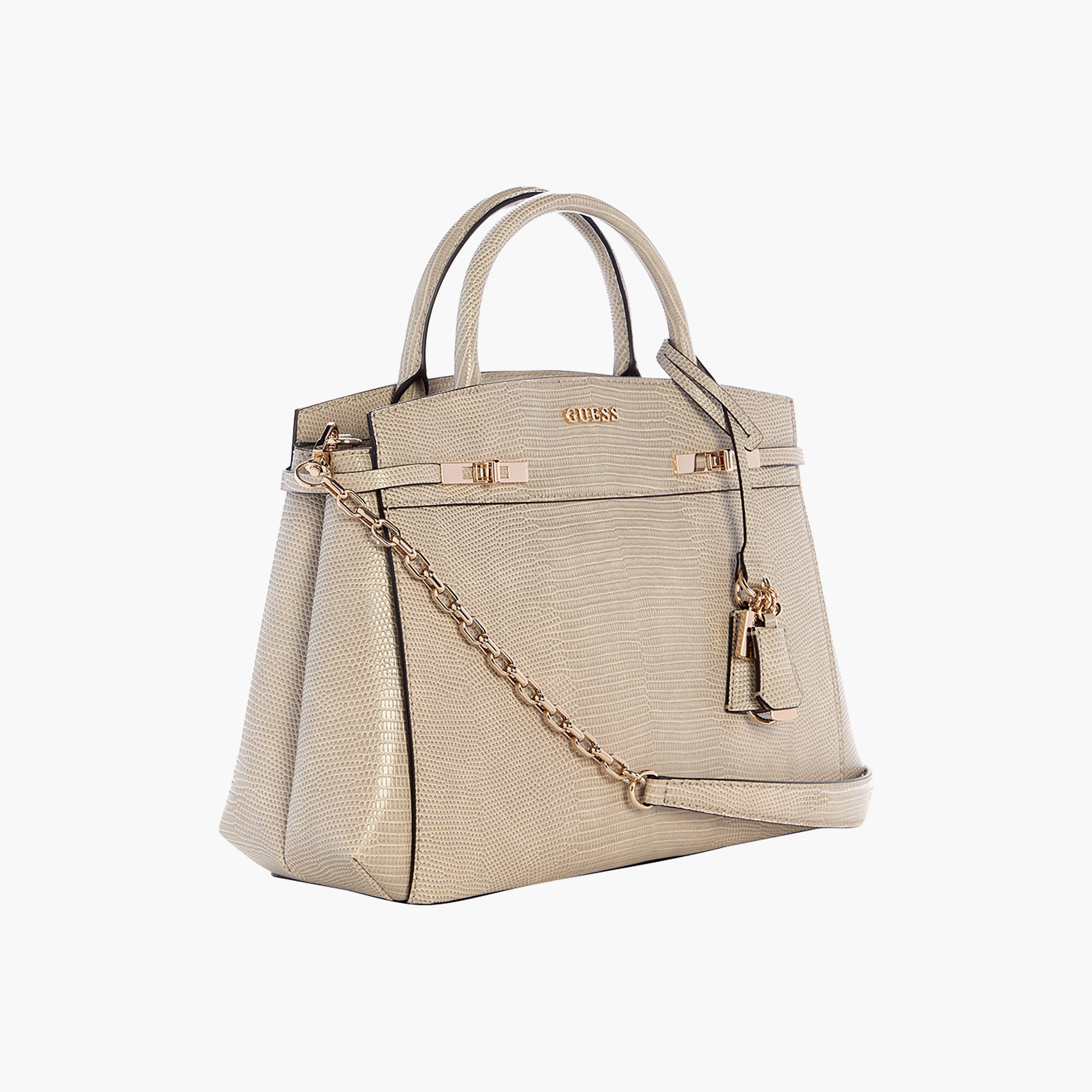 Guess Melinda Textured Double Handle Satchel Bag with Zip Closure and Detachable Strap-women-bagsandwallets-handbags-image-4