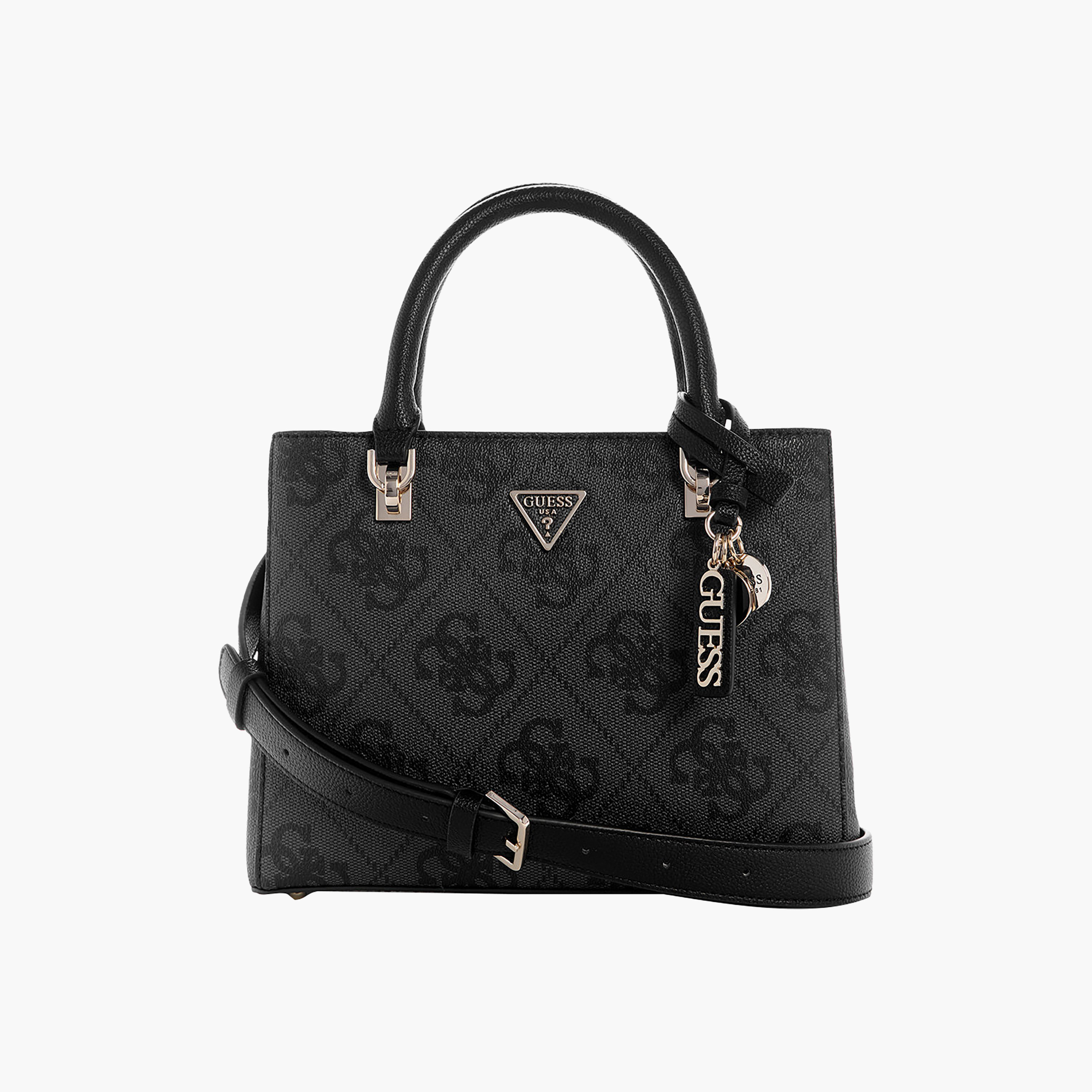 Guess Noelle Ii Monogram Double Handle Satchel Bag with Zip Closure and Adjustable Strap-women-bagsandwallets-handbags-image-1