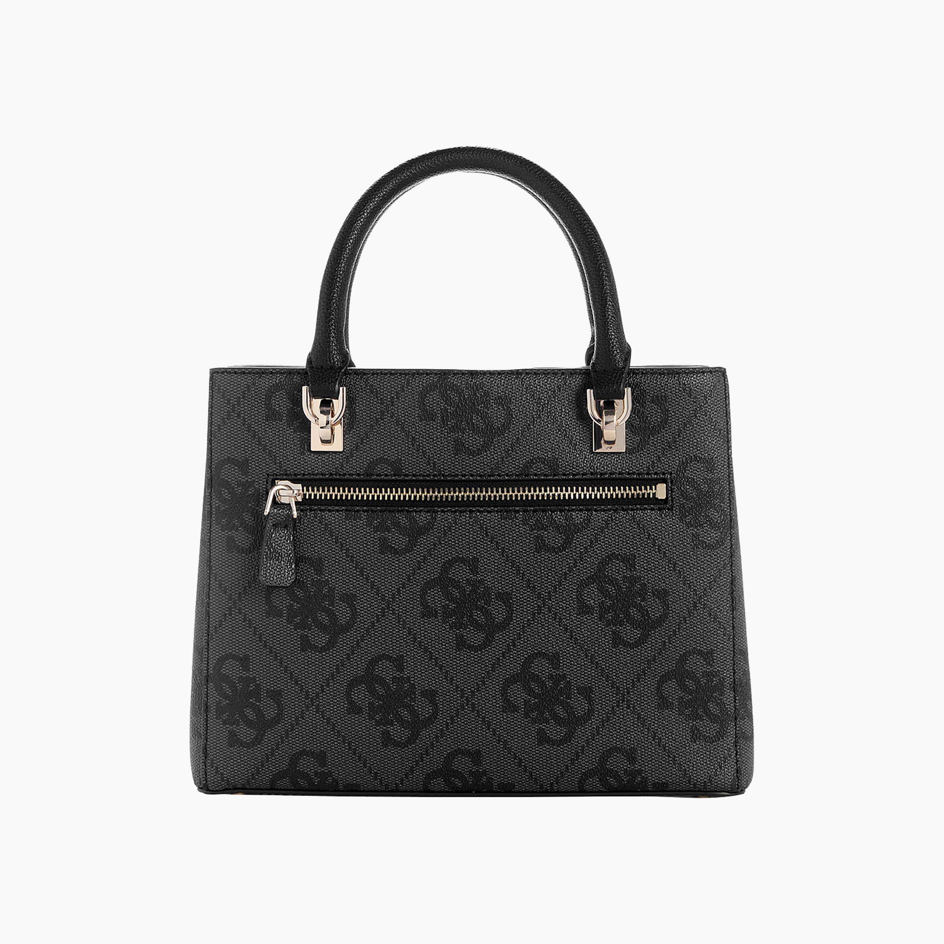 Guess Noelle Ii Monogram Double Handle Satchel Bag with Zip Closure and Adjustable Strap-women-bagsandwallets-handbags-image-2