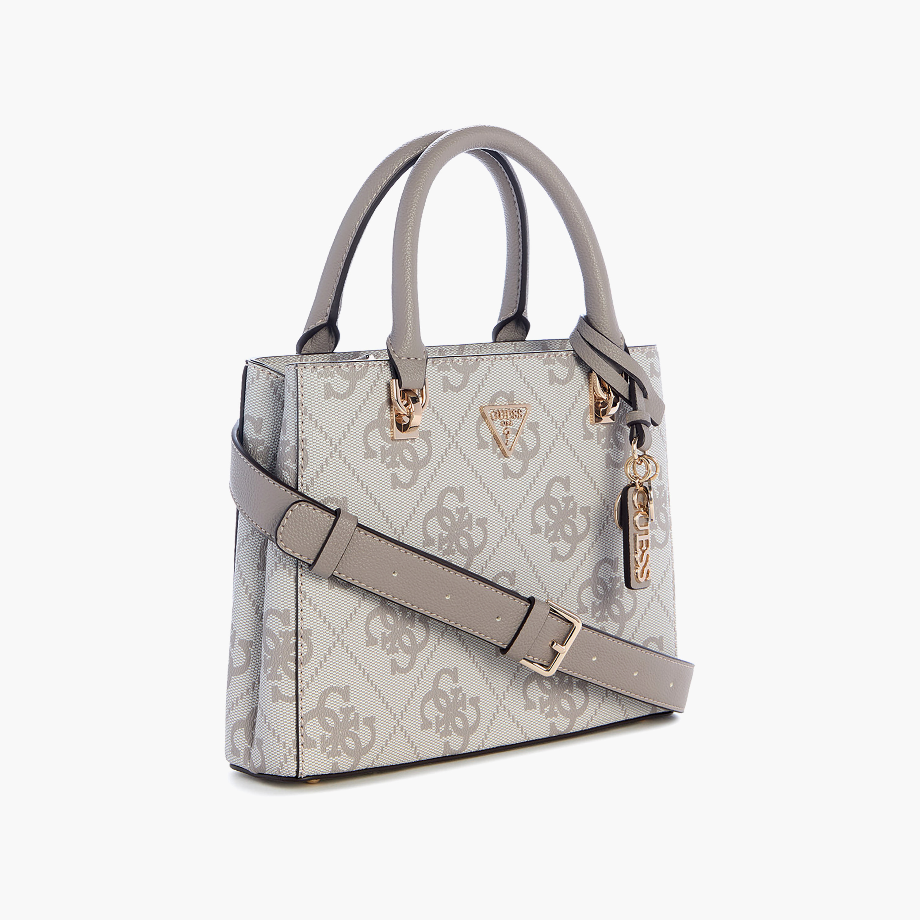 Guess Noelle Ii Monogram Double Handle Satchel Bag with Zip Closure and Adjustable Strap-women-bagsandwallets-handbags-image-4
