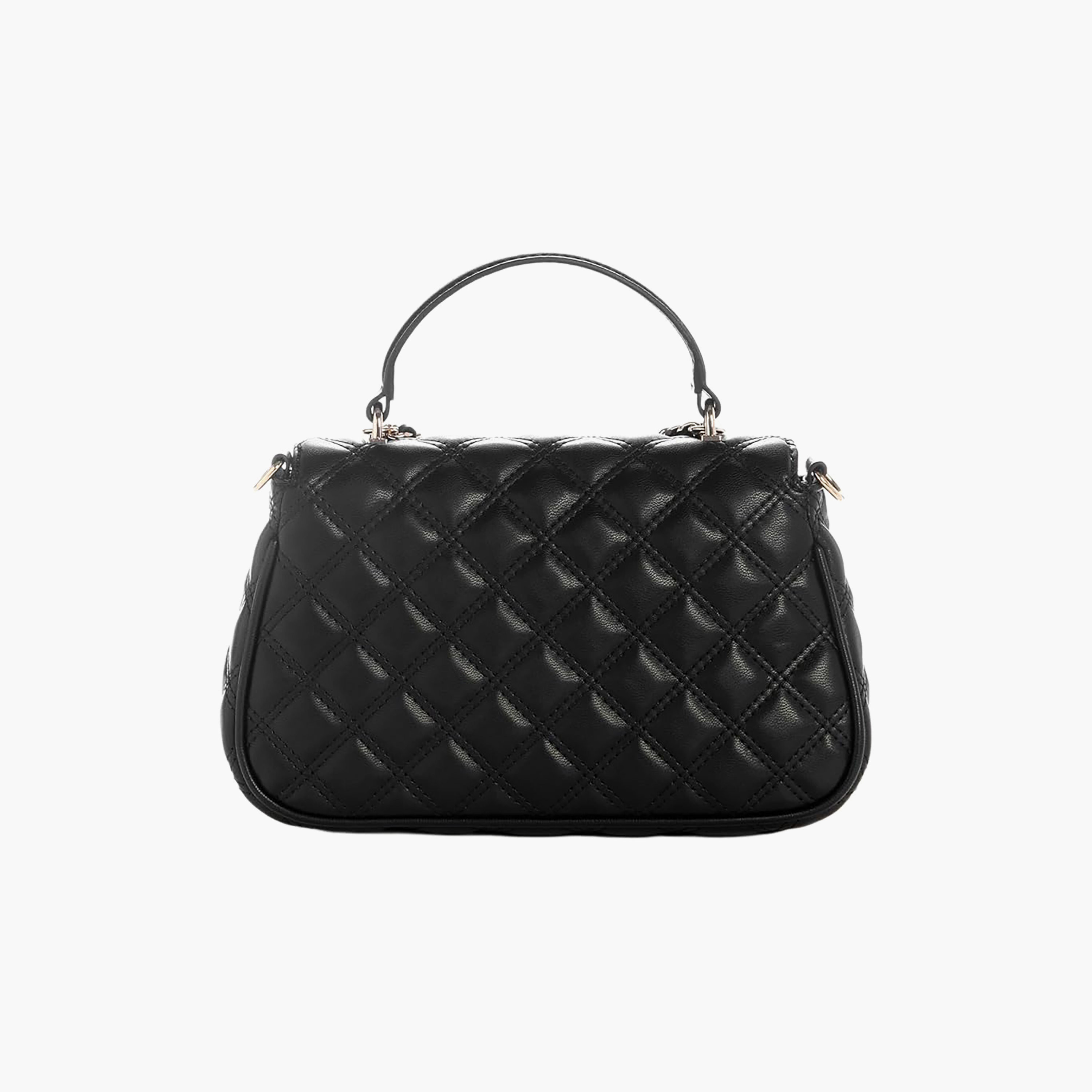 Guess Giully Ii Quilted Top Handle Satchel Bag with Flap Closure and Detachable Strap-women-bagsandwallets-handbags-image-2