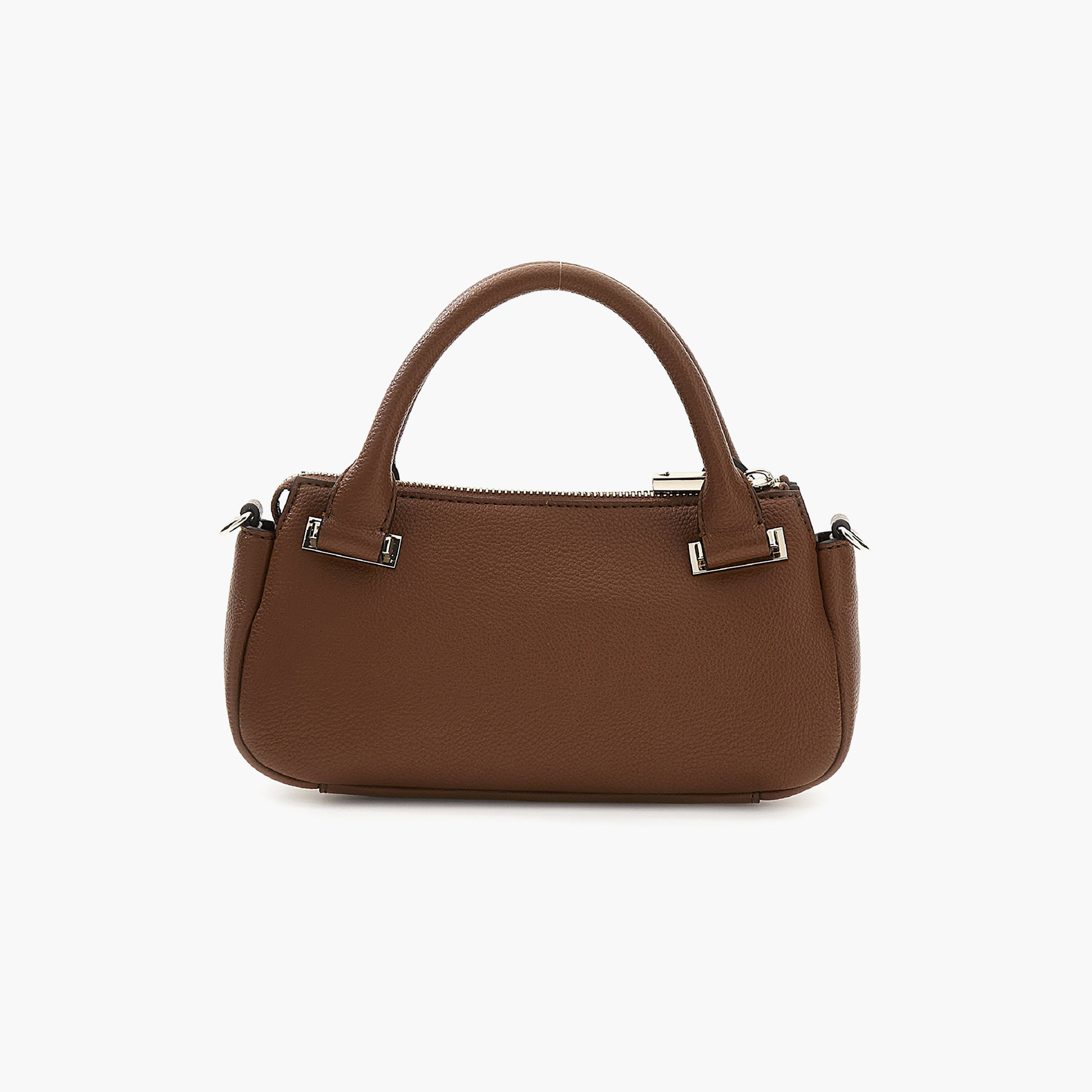 Guess Evie Textured Double Handle Mini Satchel Bag with Zipper Closure-women-bagsandwallets-handbags-image-2