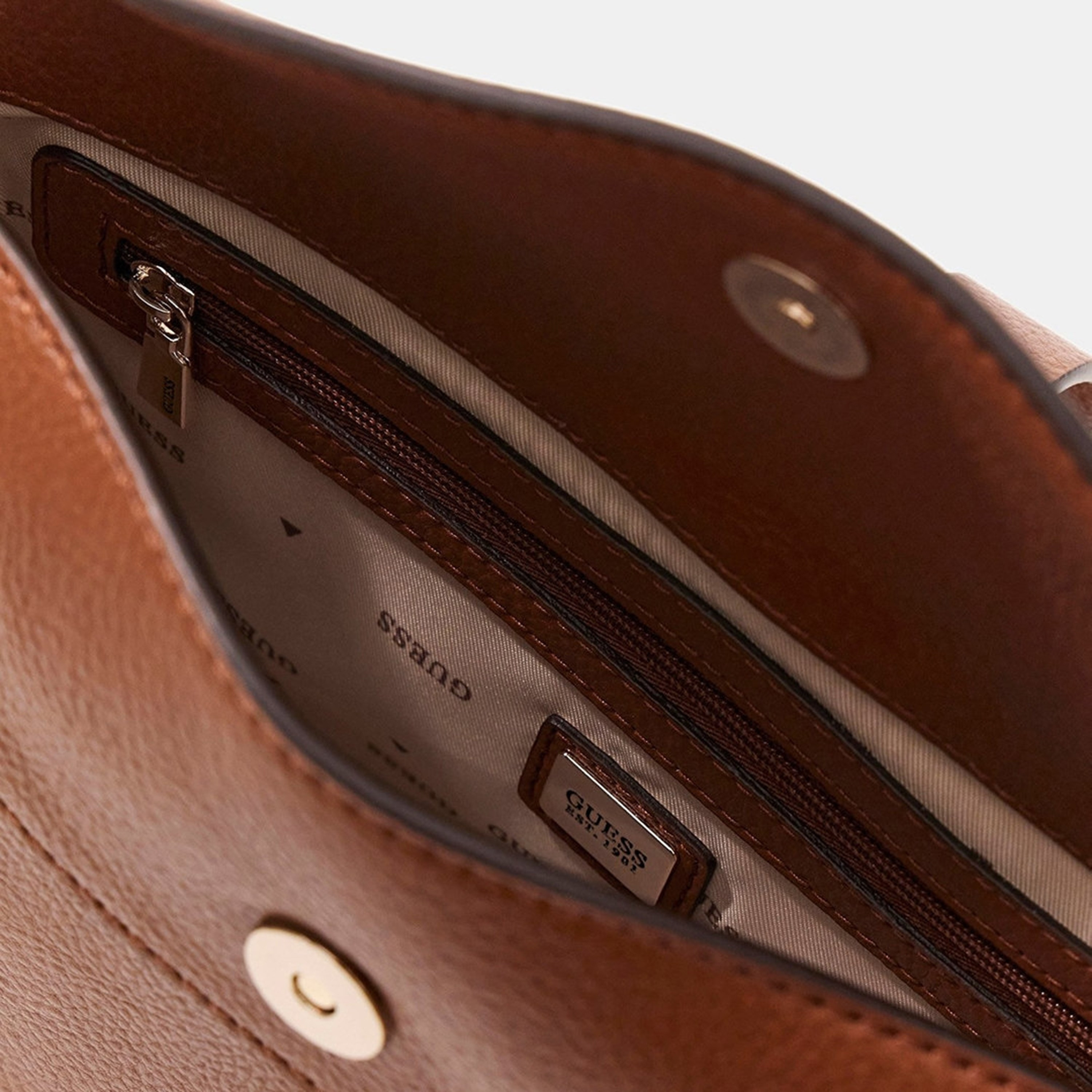 Guess Brooke Textured Shoulder Bag with Twist Lock Closure and Detachable Strap-women-bagsandwallets-handbags-image-3