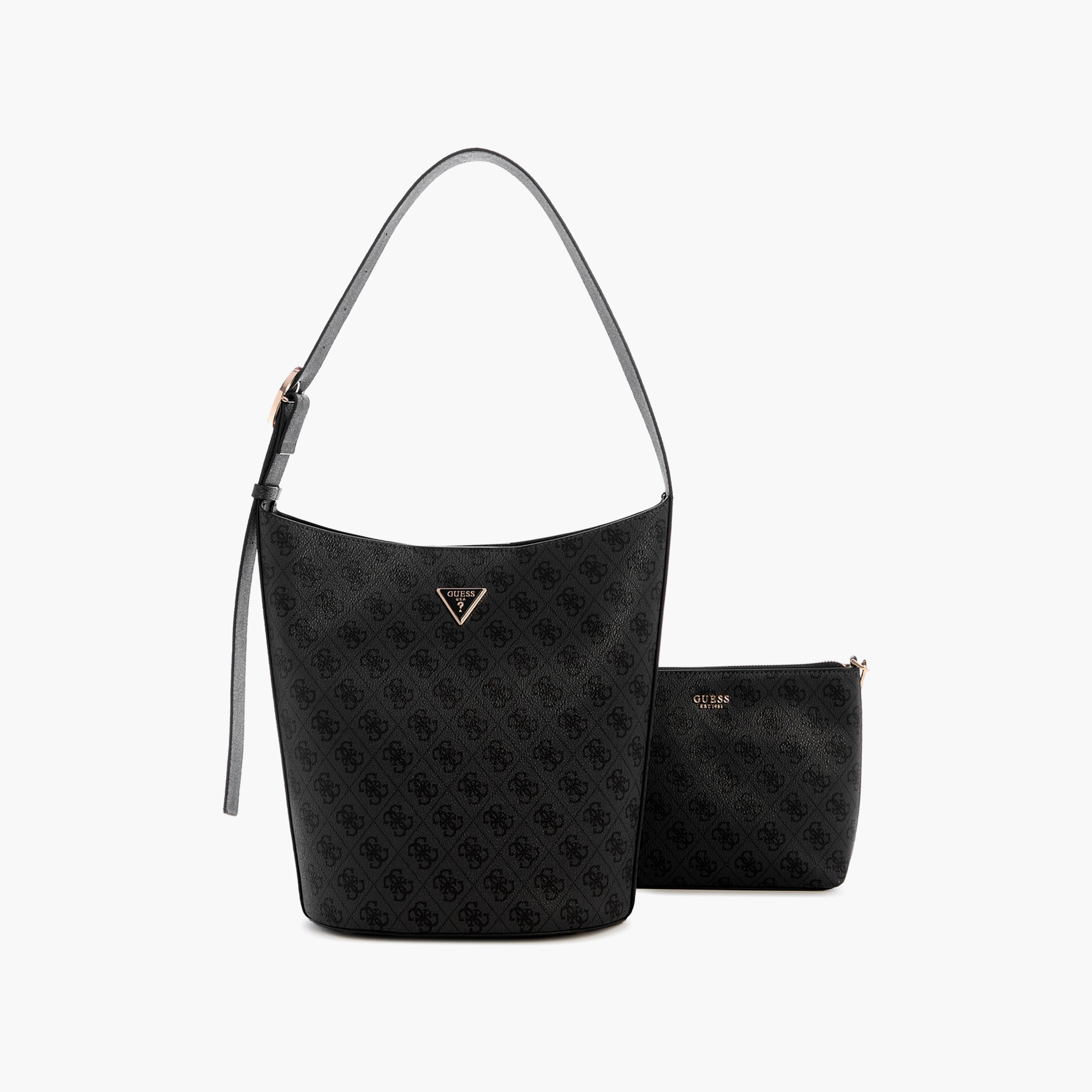 Guess Meridian Ii Monogram Single Handle Bucket Bag & Pouch with Magnetic Closure-women-bagsandwallets-handbags-image-1