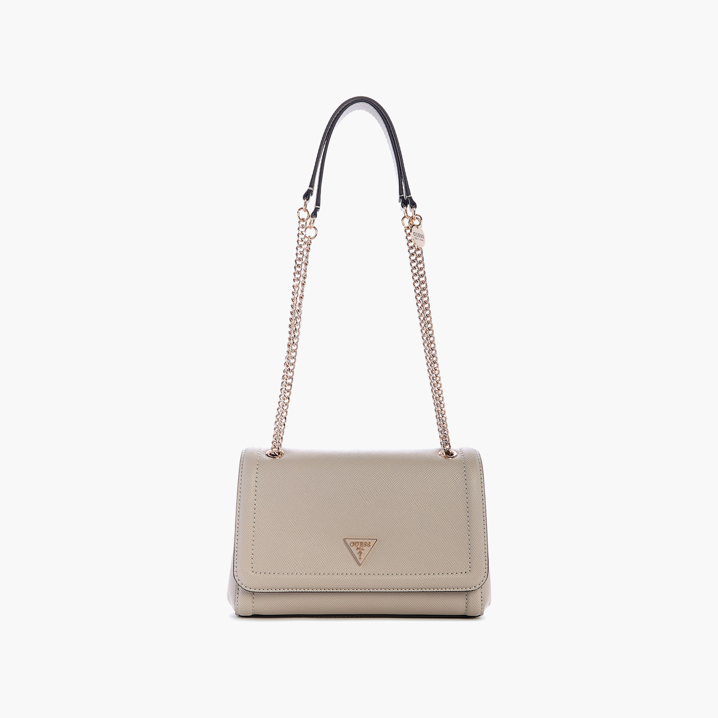 Guess Noelle Ii Saffiano Texture Shoulder Bag with Flap Closure and Chain Strap-women-bagsandwallets-handbags-image-1