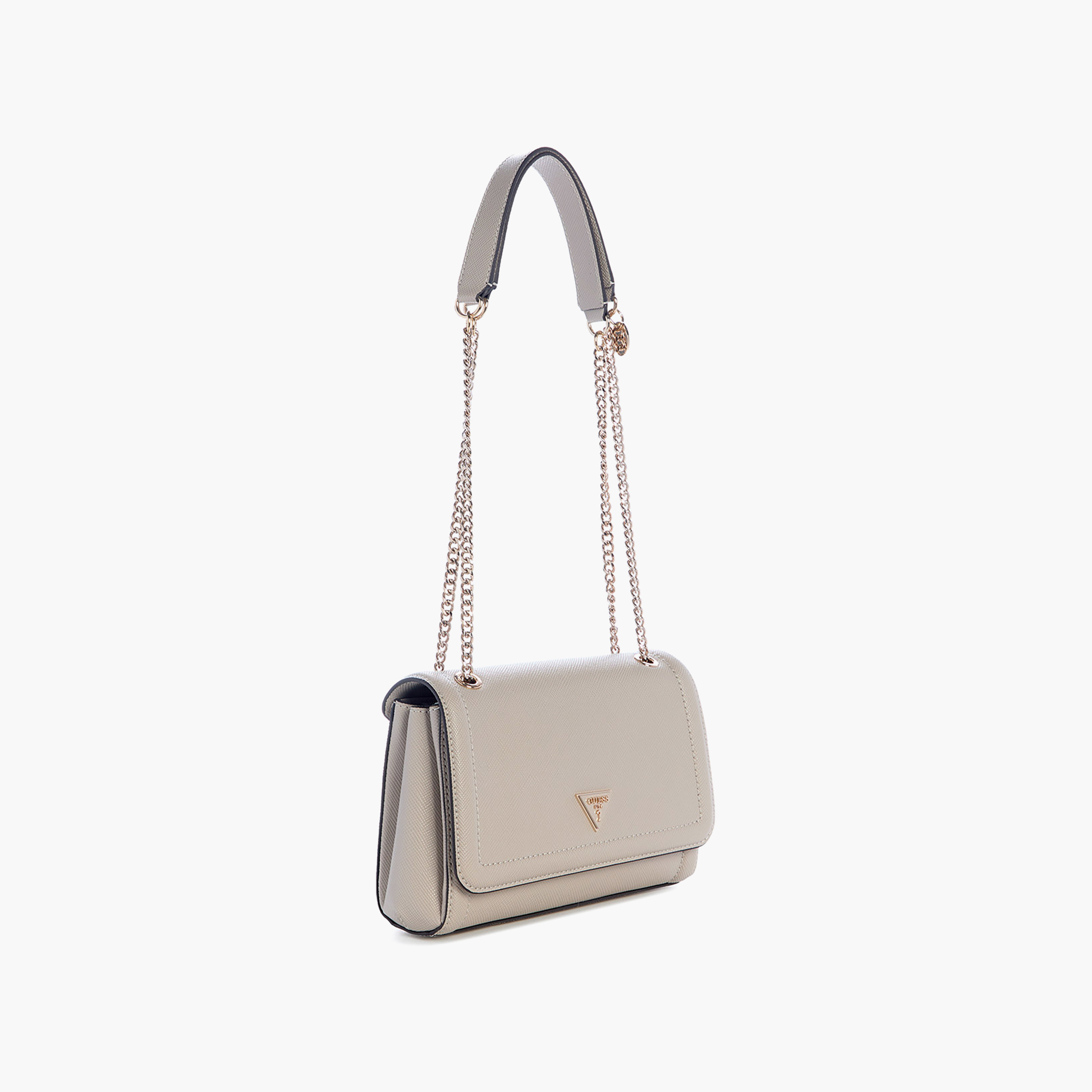 Guess Noelle Ii Saffiano Texture Shoulder Bag with Flap Closure and Chain Strap-women-bagsandwallets-handbags-image-4