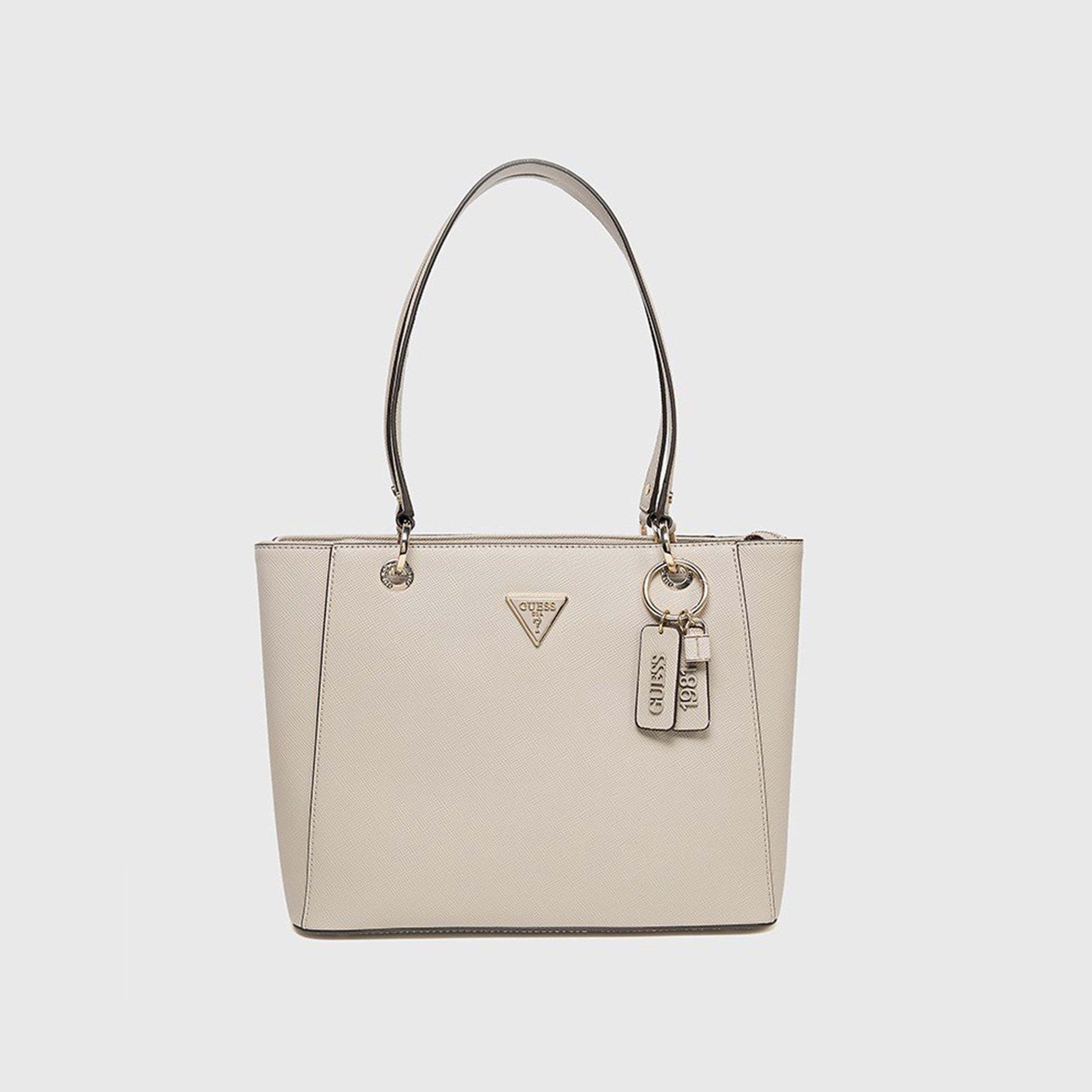 Guess Noelle Ii Saffiano Texture Double Handle Tote Bag with Zipper Closure-women-bagsandwallets-handbags-image-1