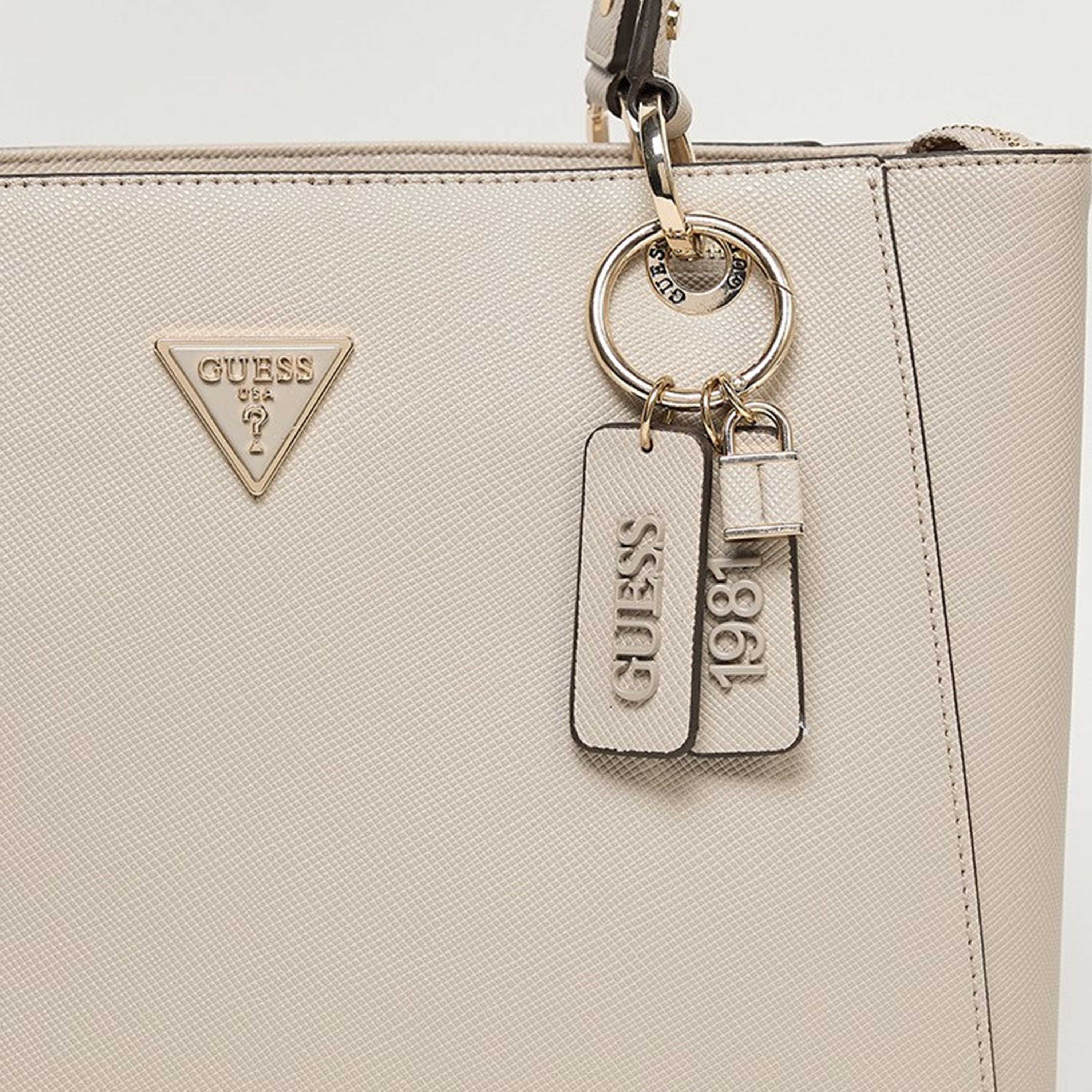 Guess Noelle Ii Saffiano Texture Double Handle Tote Bag with Zipper Closure-women-bagsandwallets-handbags-image-5