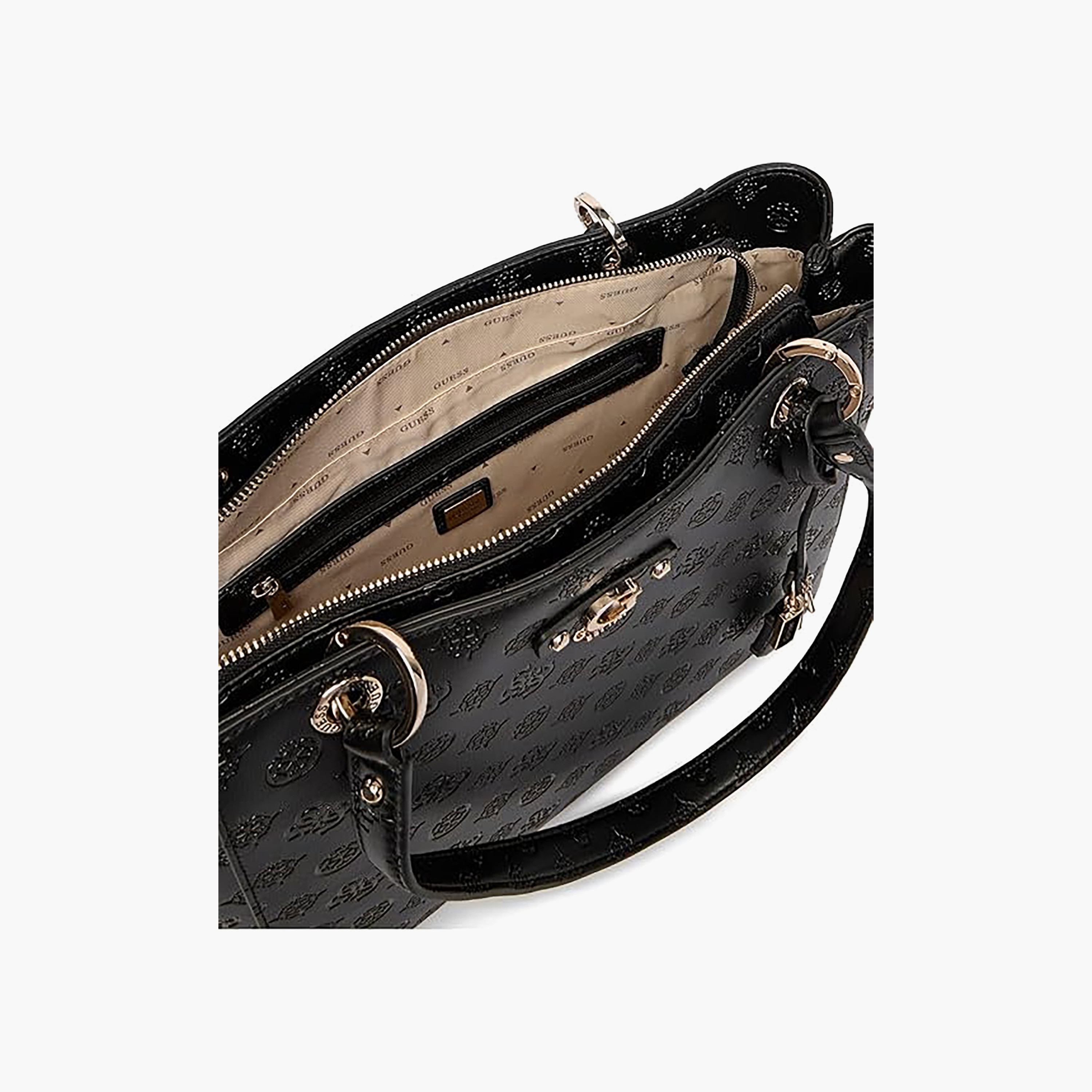 Guess Dita Monogram Double Handle Tote Bag with Zipper Closure-women-bagsandwallets-handbags-image-3