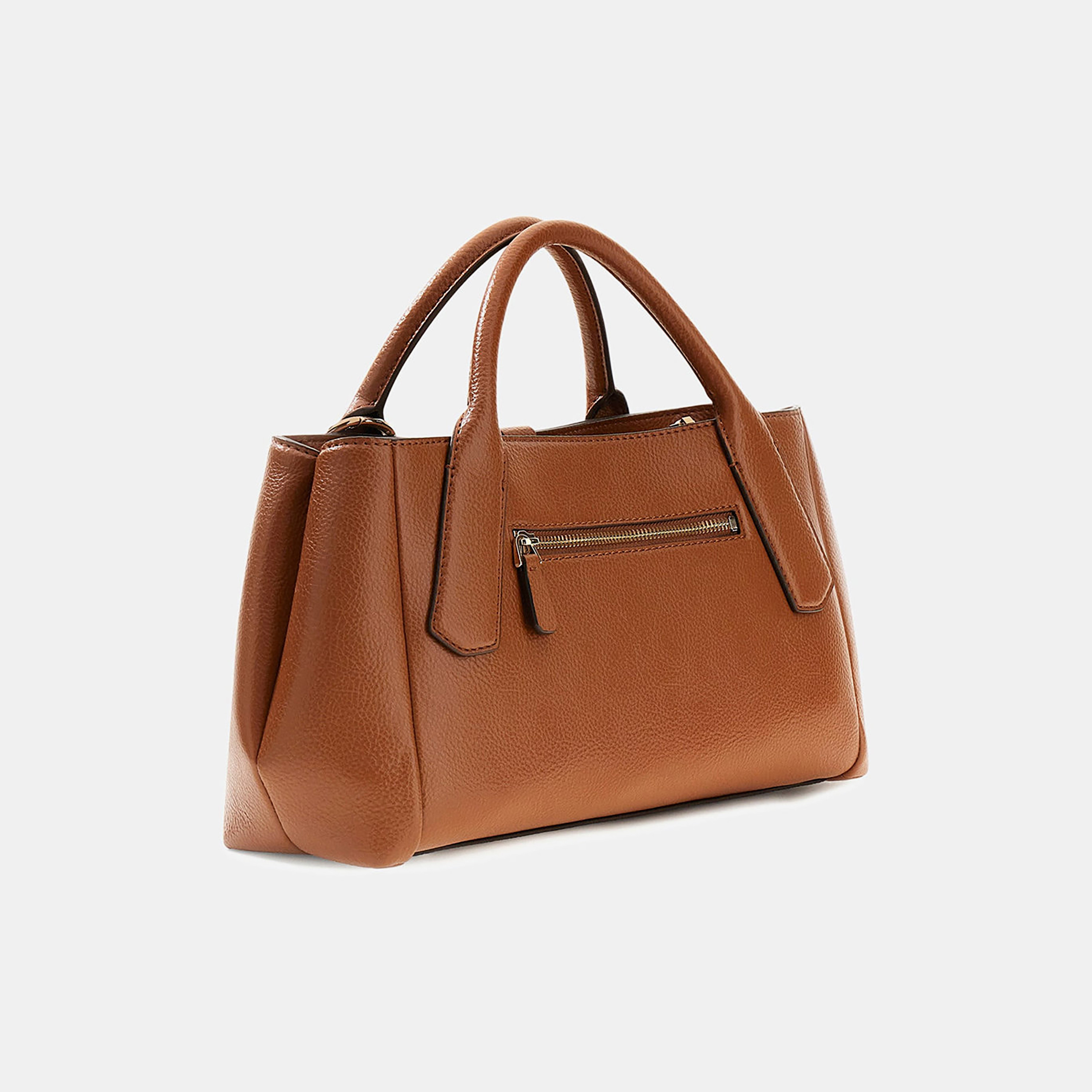 Guess Brooke Textured Double Handle Mini Satchel Bag with Twist Lock Closure-women-bagsandwallets-handbags-image-2