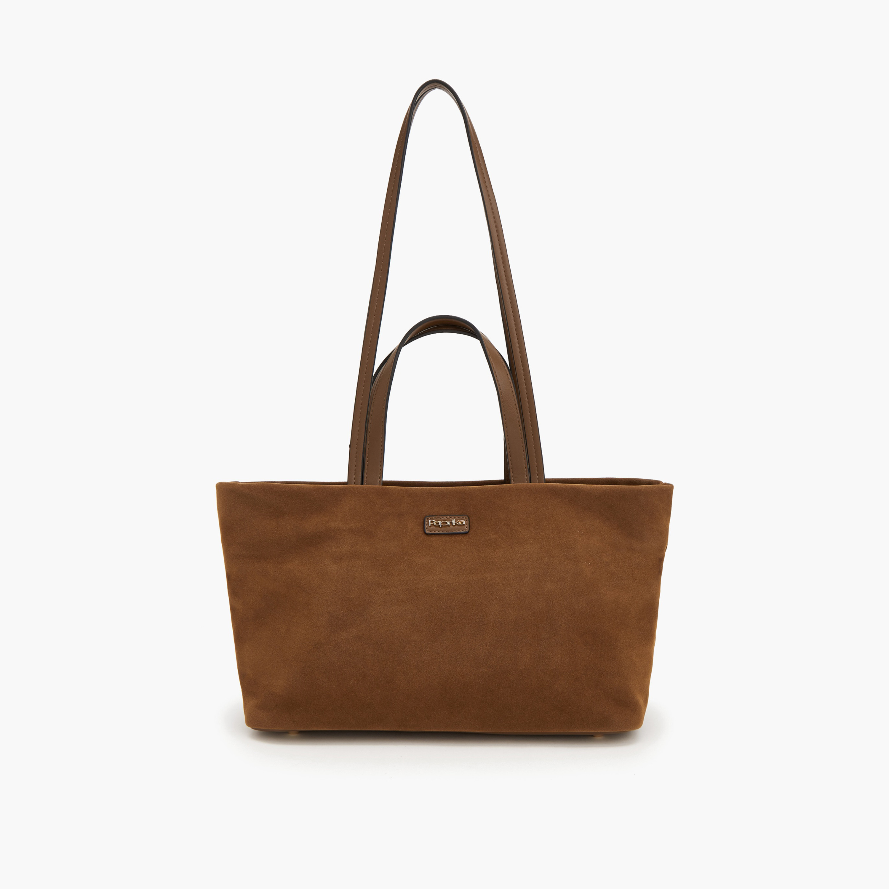 Paprika Textured Tote Bag with Zip Closure-women-bagsandwallets-handbags-image-1