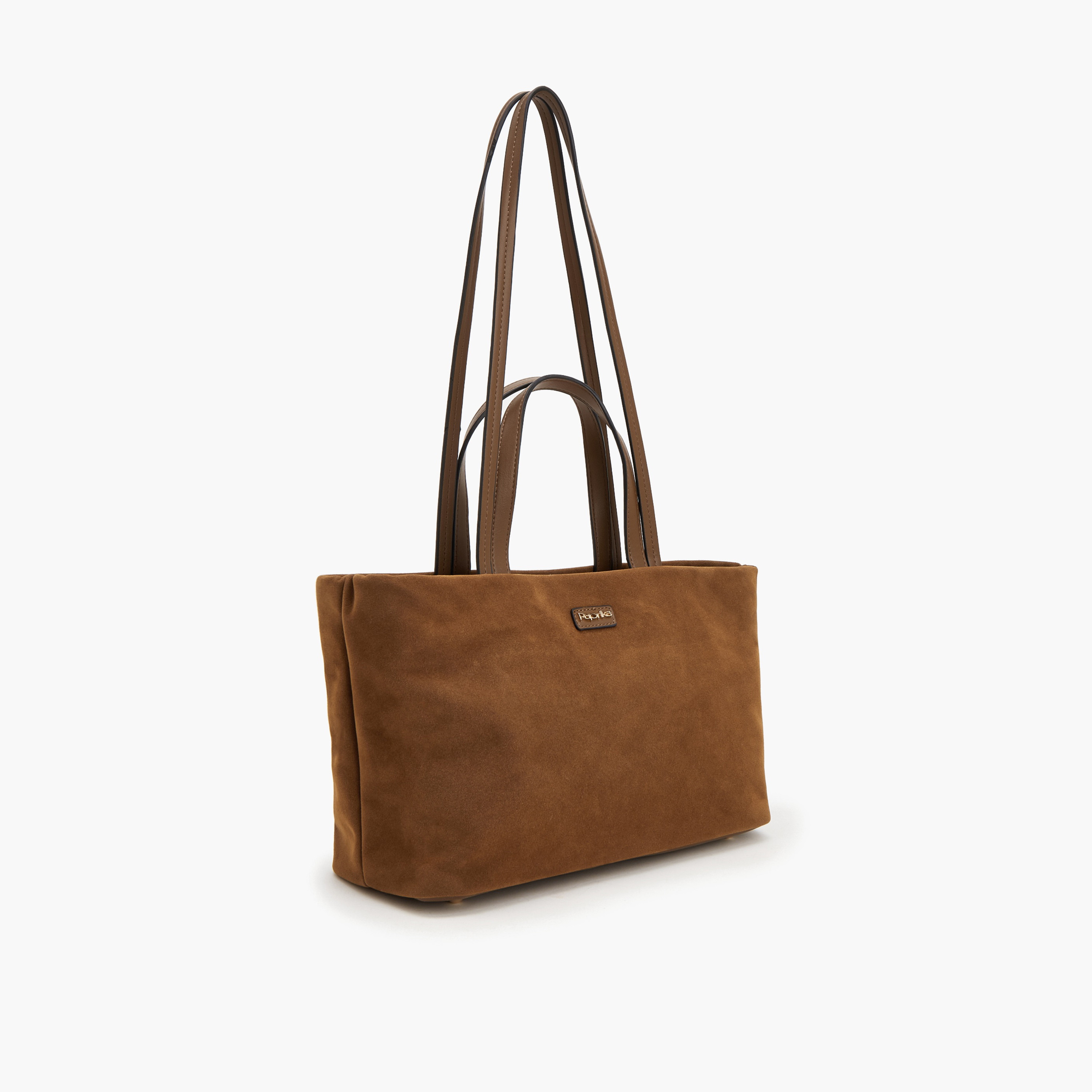 Paprika Textured Tote Bag with Zip Closure-women-bagsandwallets-handbags-image-3