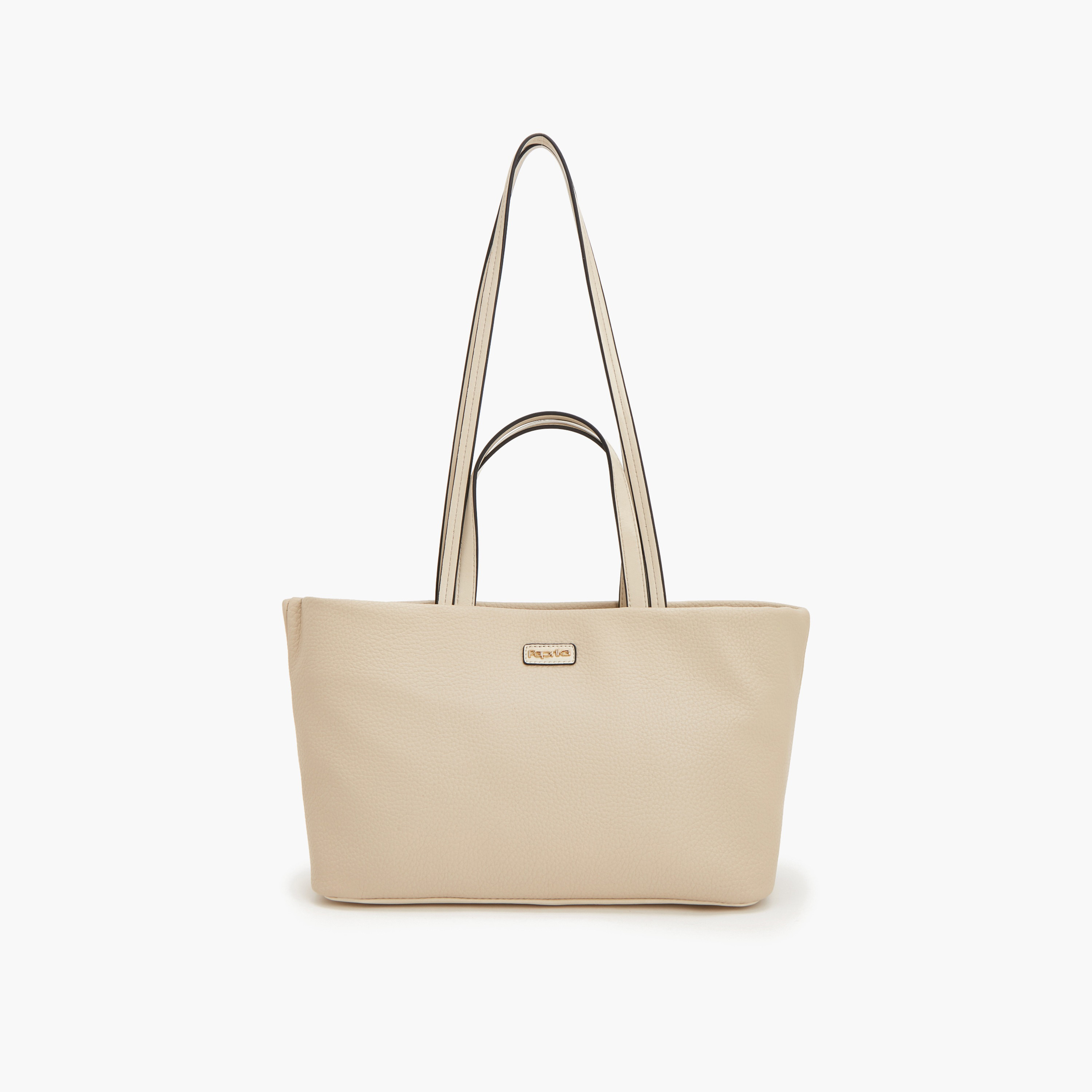 Paprika Textured Tote Bag with Zip Closure-women-bagsandwallets-handbags-image-1