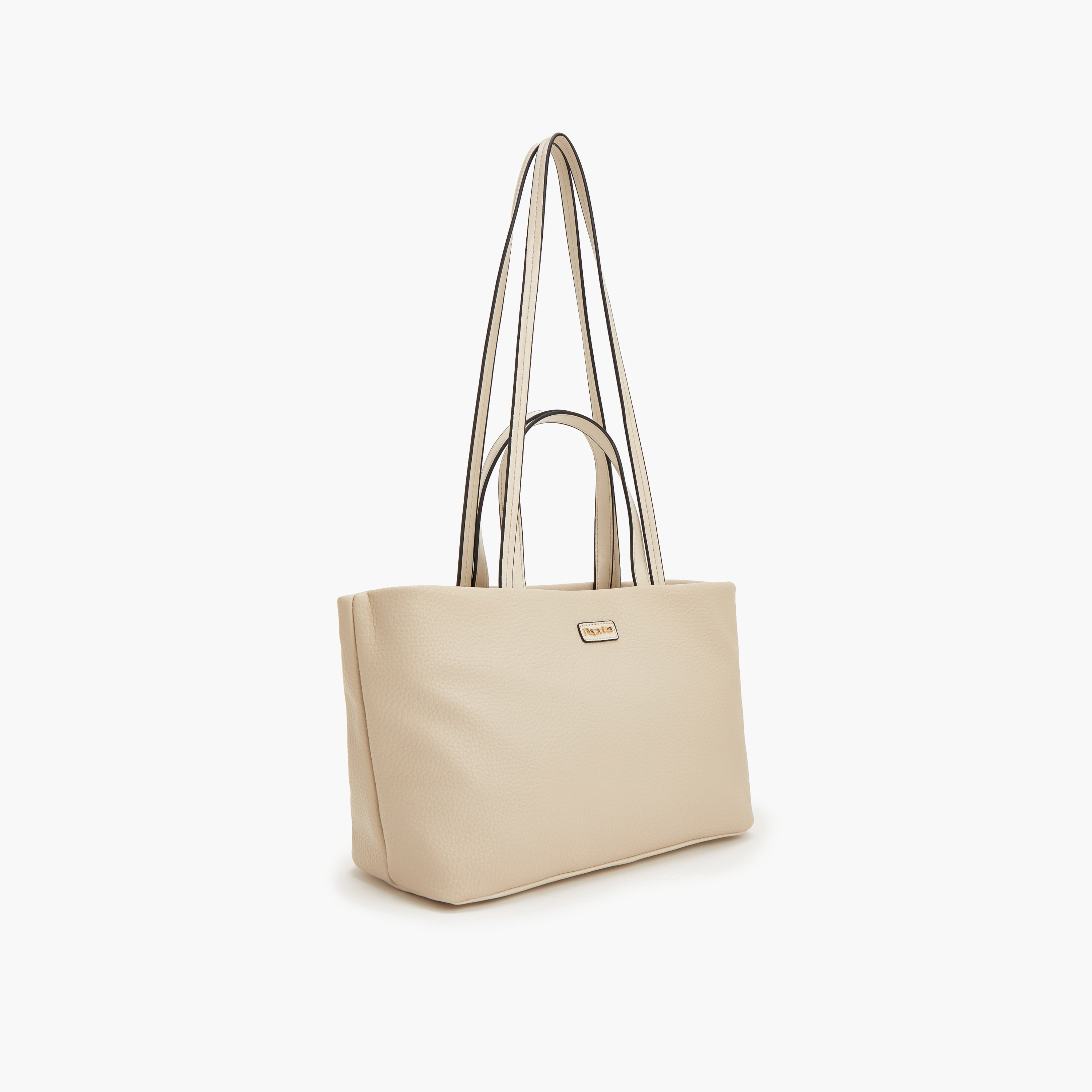Paprika Textured Tote Bag with Zip Closure-women-bagsandwallets-handbags-image-3