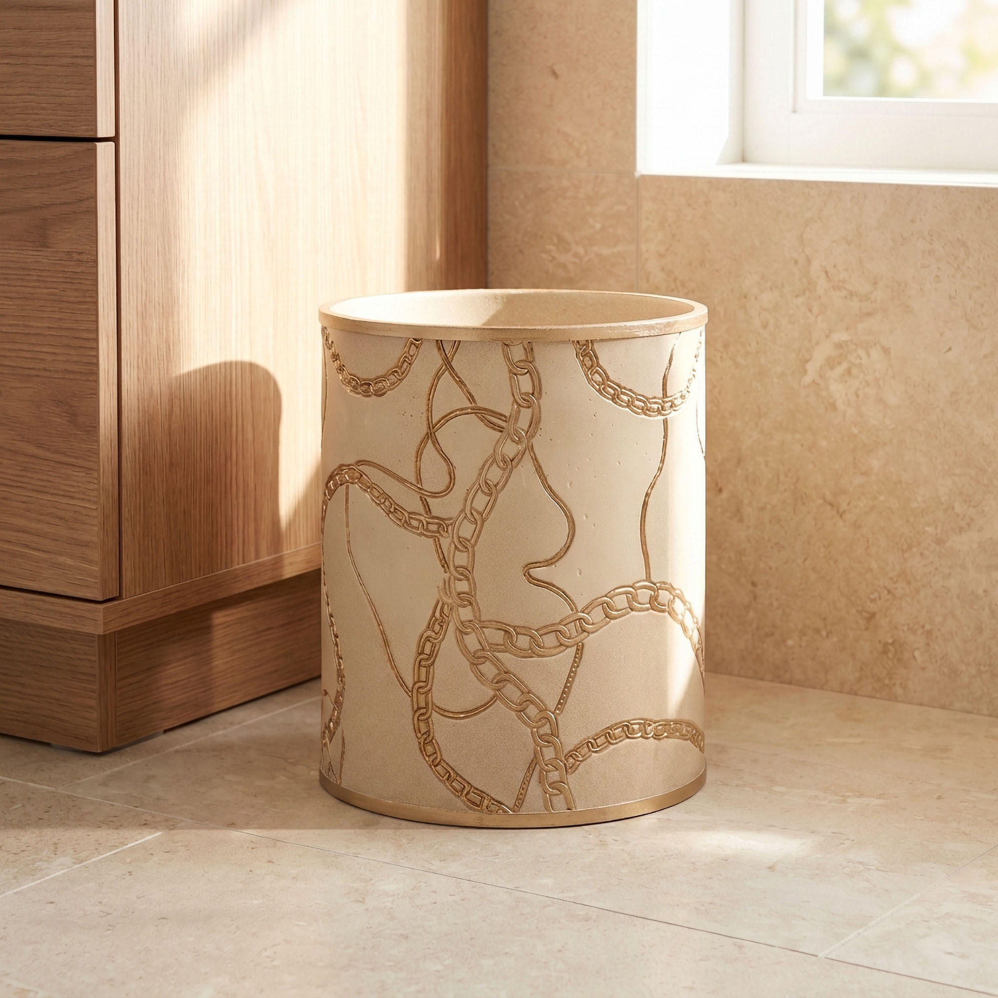 Fares Chain Embossed Waste Bin-household-bathandlaundry-bathaccessories-accessories-image-1