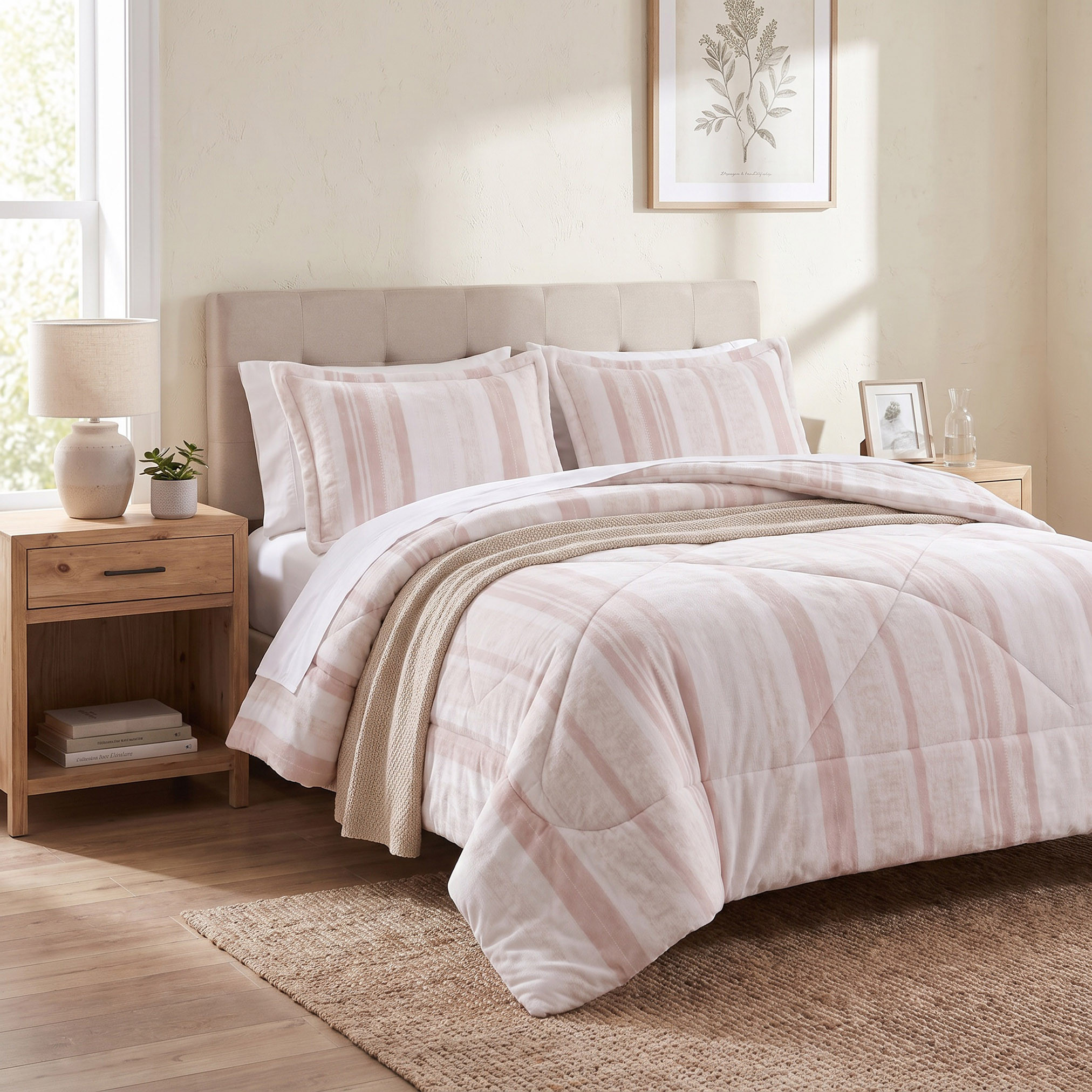 طقم لحاف كينج مخطط 3 قطع - 240x260 سم-household-bedding-comfortersandbedspreads-comforters-image-1