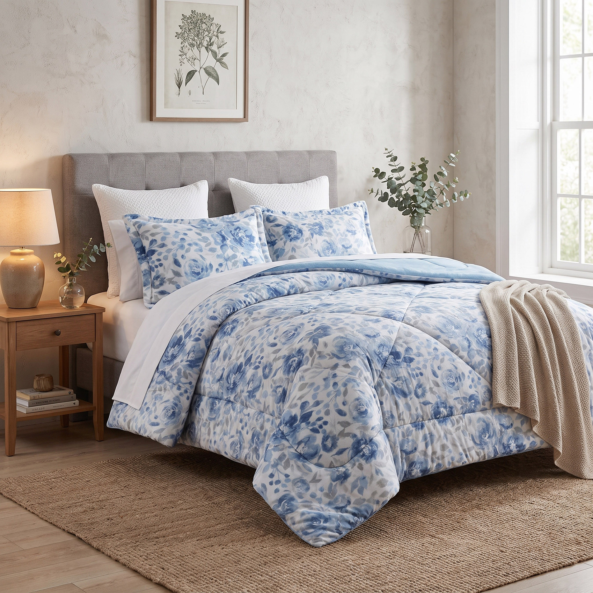 Floral Print 3-Piece King Comforter Set - 240x260 cm-household-bedding-comfortersandbedspreads-comforters-image-1