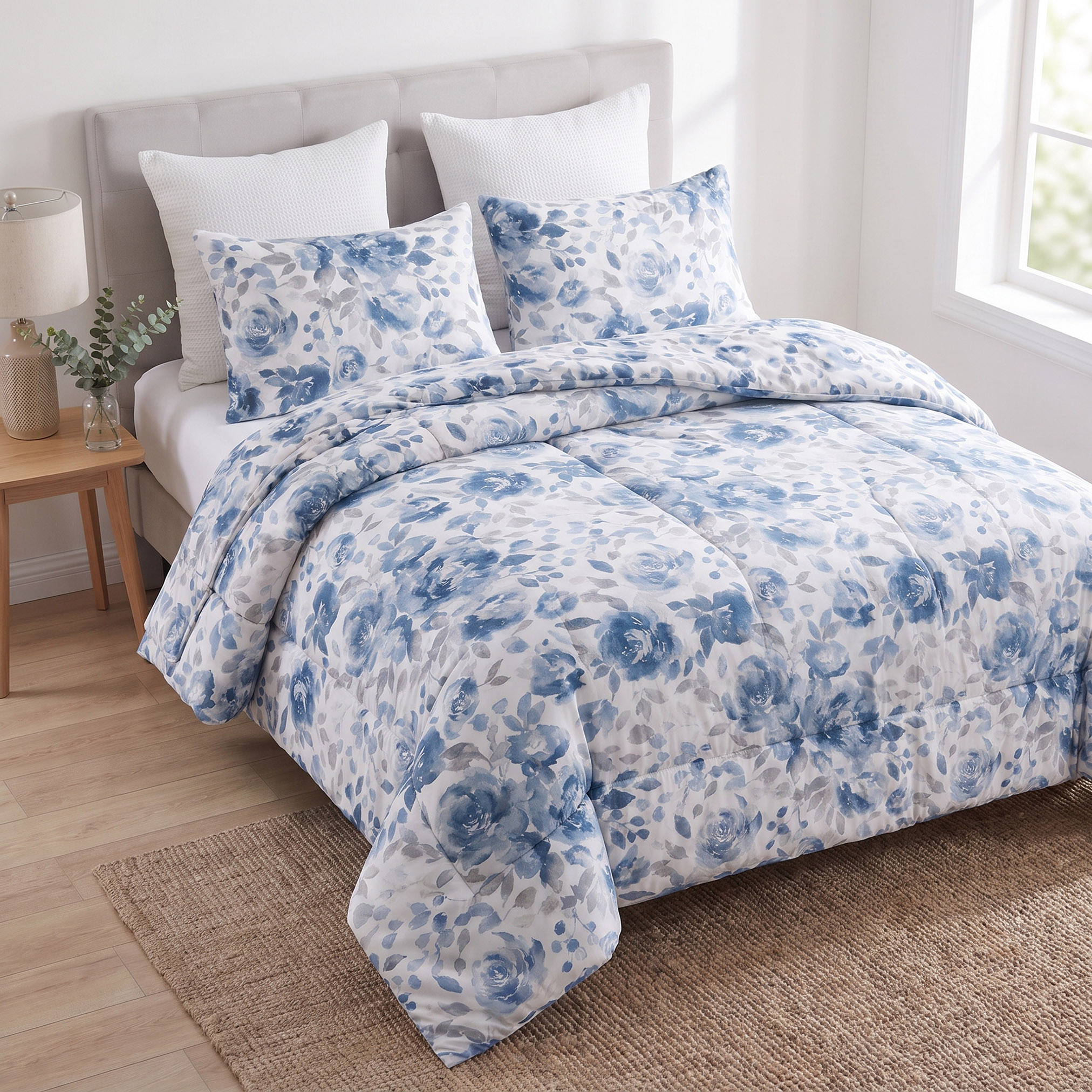 Floral Print 3-Piece King Comforter Set - 240x260 cm-household-bedding-comfortersandbedspreads-comforters-image-3