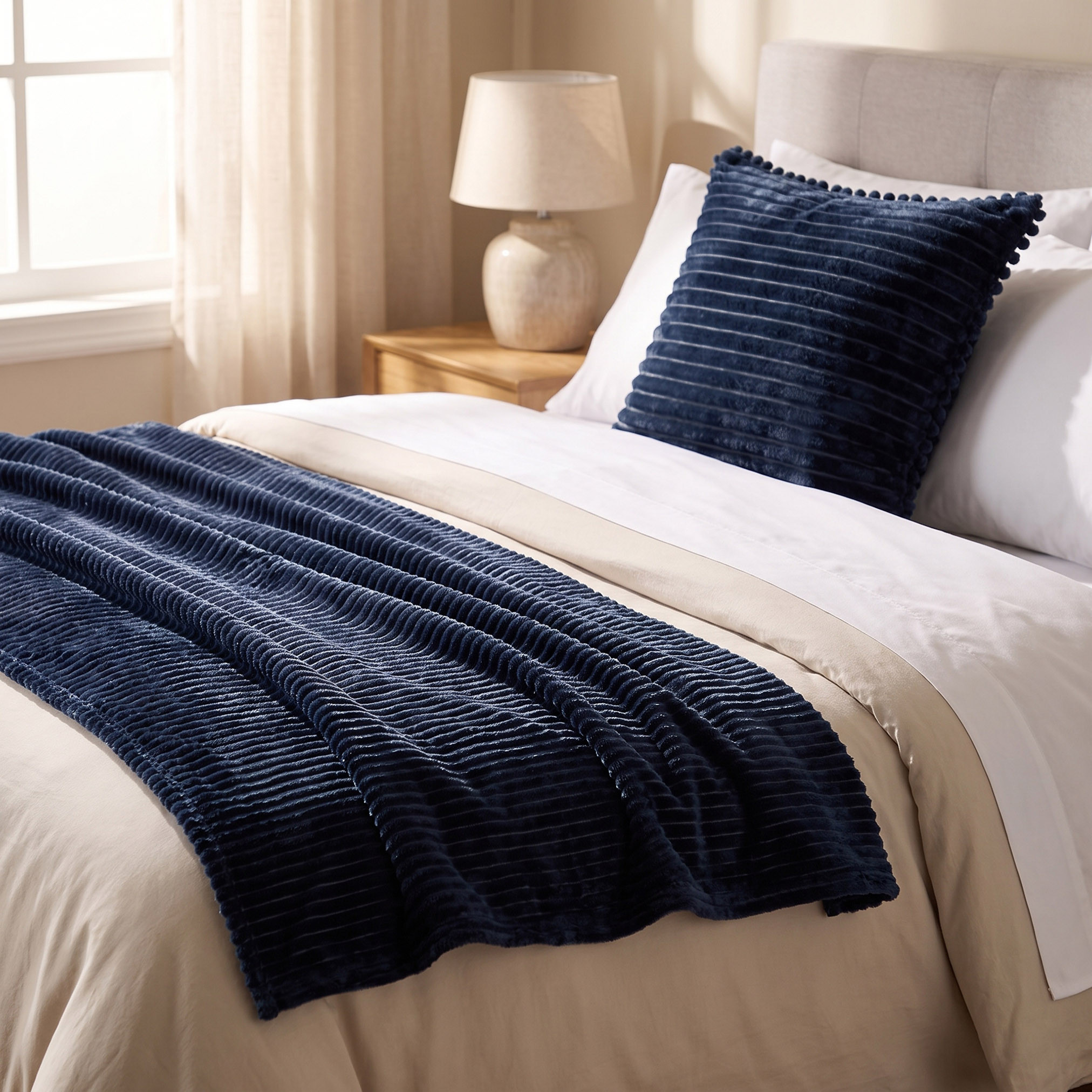 بطانية فلانيل مضلعة - 150x200 سم-household-cushionsandthrows-throwsandblankets-blankets-image-3