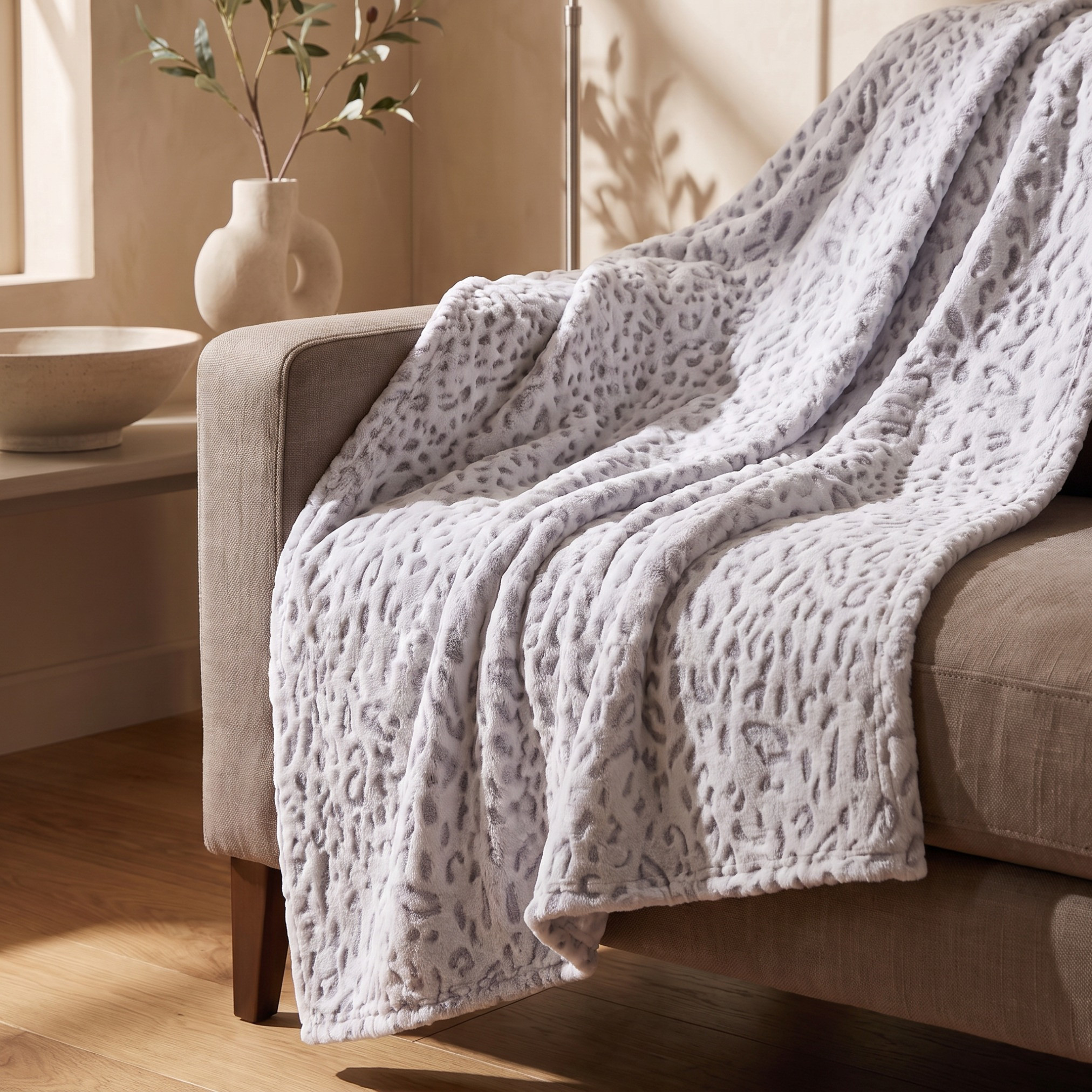 طقم بطانية خفيفة فلانيل بنقوش جلد الفهد مع وسادة - قطعتين-household-bedding-comfortersandbedspreads-comforters-image-3