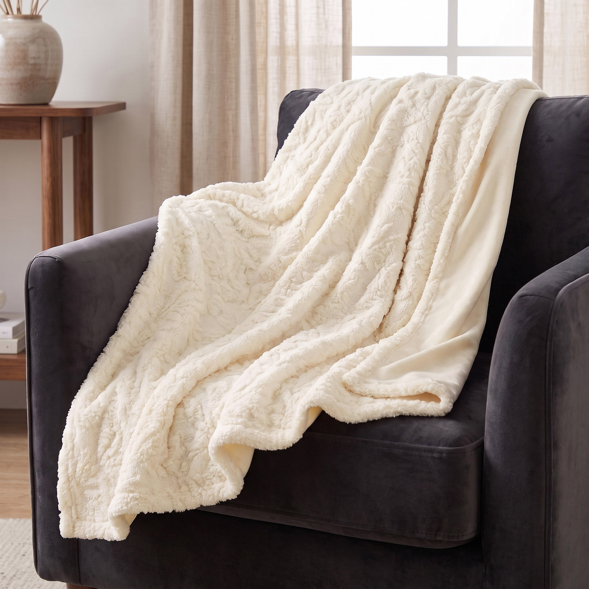 بطانية خفيفة جاكار تيدي - 127×152 سم-household-cushionsandthrows-throwsandblankets-throws-image-3