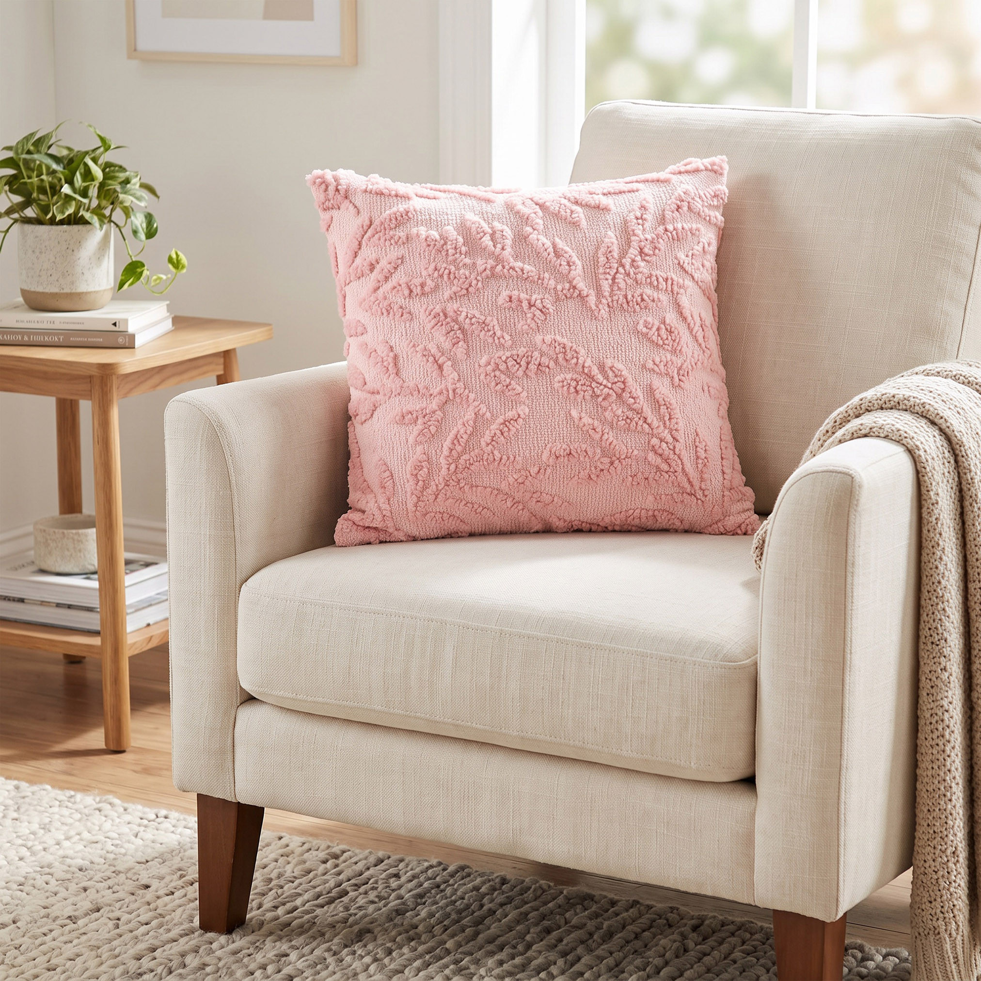 Jacquard Teddy Cushion - 45x45 cm-household-cushionsandthrows-filledcushions-decorativecushions-image-1