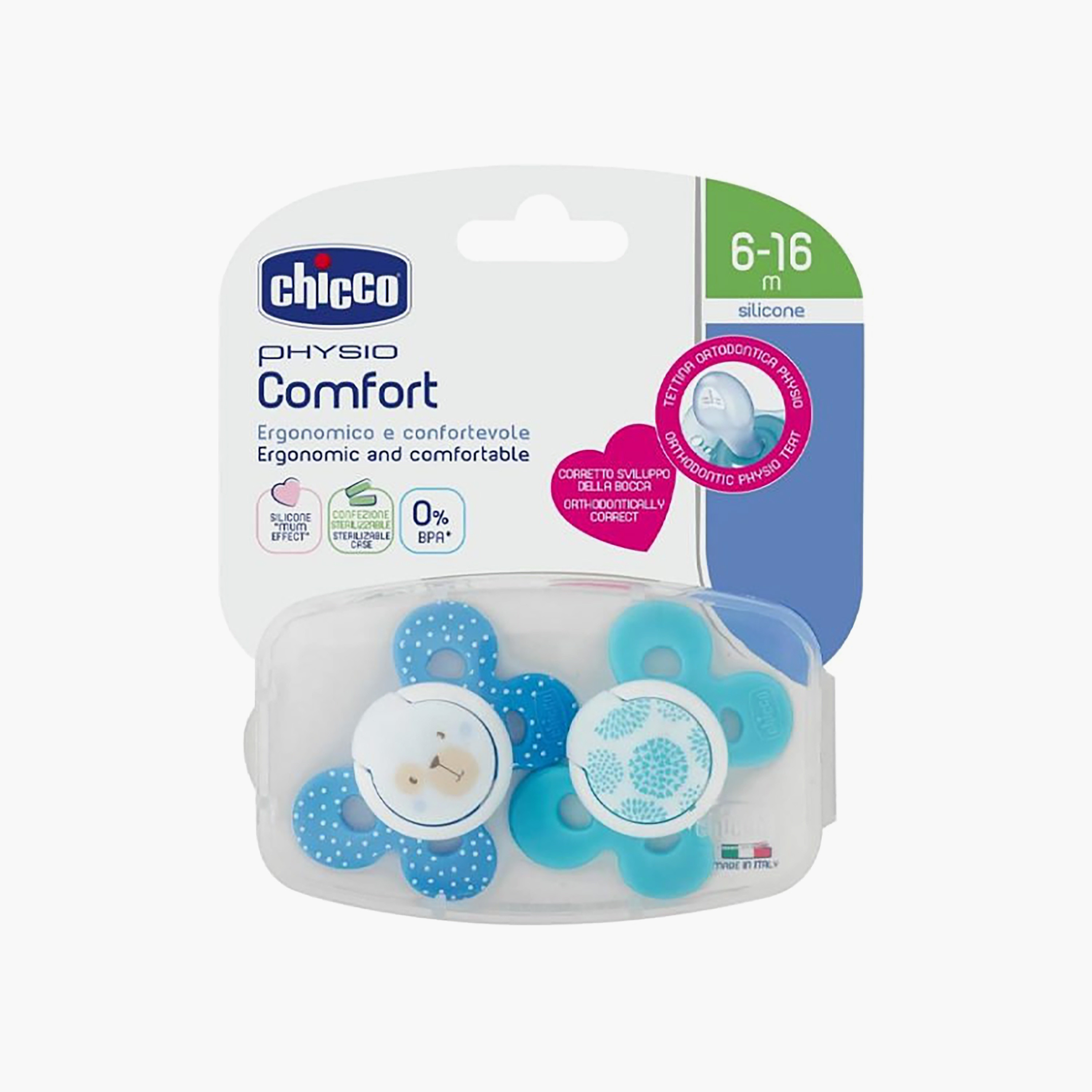 لهاية أطفال فيزيو كومفورت بطبعات دببة من شيكو - عبوة من قطعتين - 6-16 شهرًا-baby-feeding-pacifiers-image-4