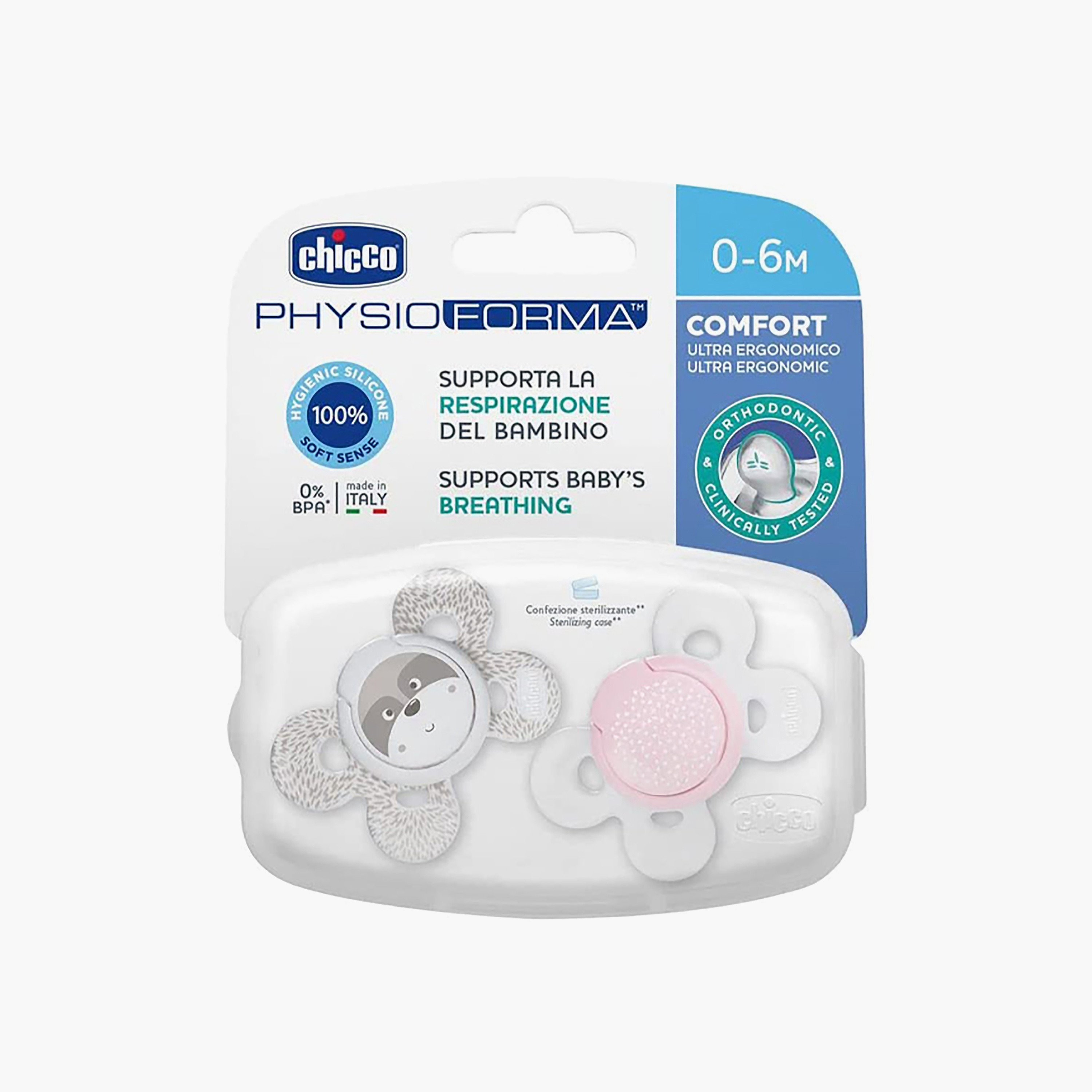 Pack of 2 Chicco Physioforma Comfort Baby Pacifier with Carry Case, 0-6 months-baby-feeding-pacifiers-image-7