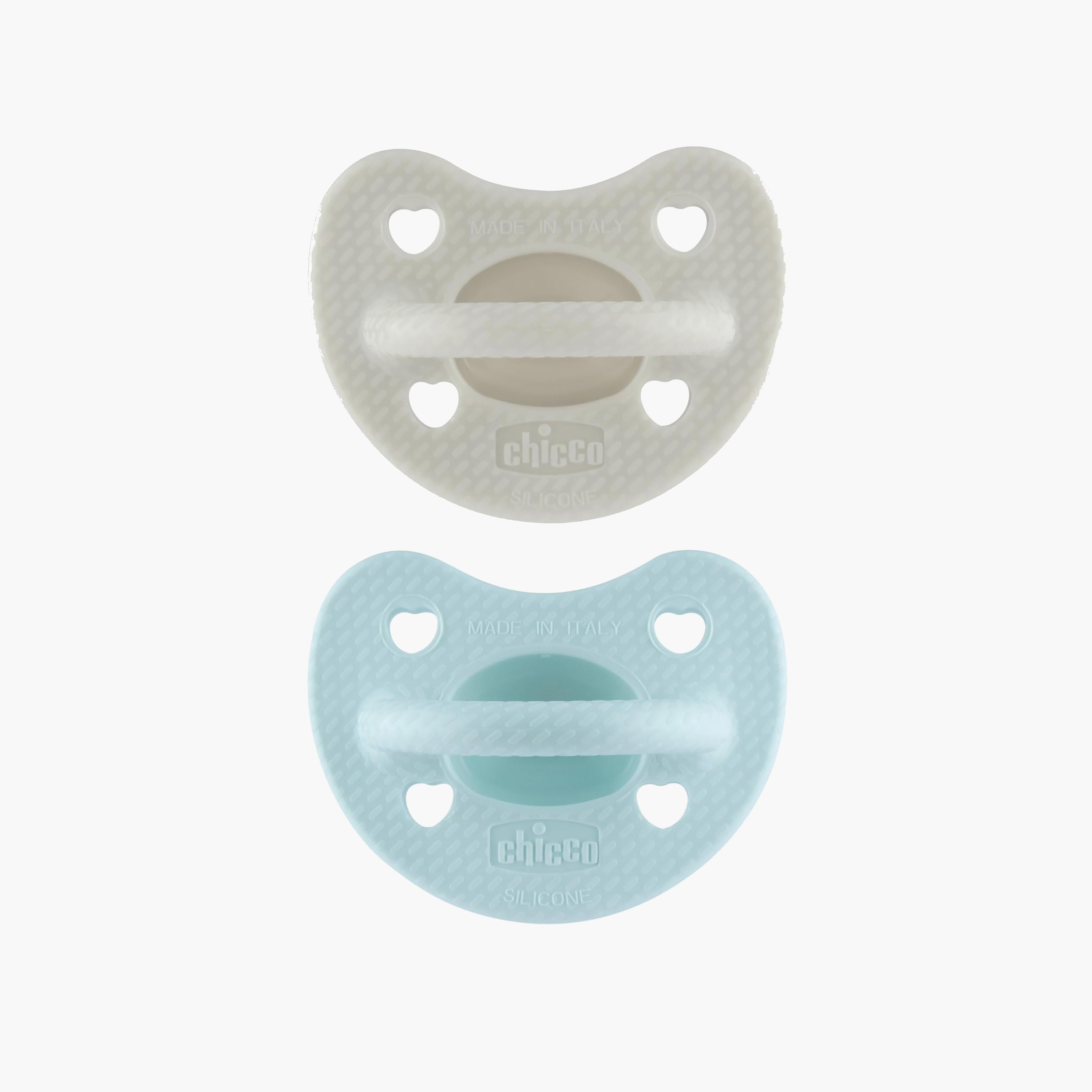 طقم لهايات أطفال فيزيو فورما بدرع بارز بارز الملمس قطعتين من شيكو - 6-16 شهر-baby-feeding-pacifiers-image-1