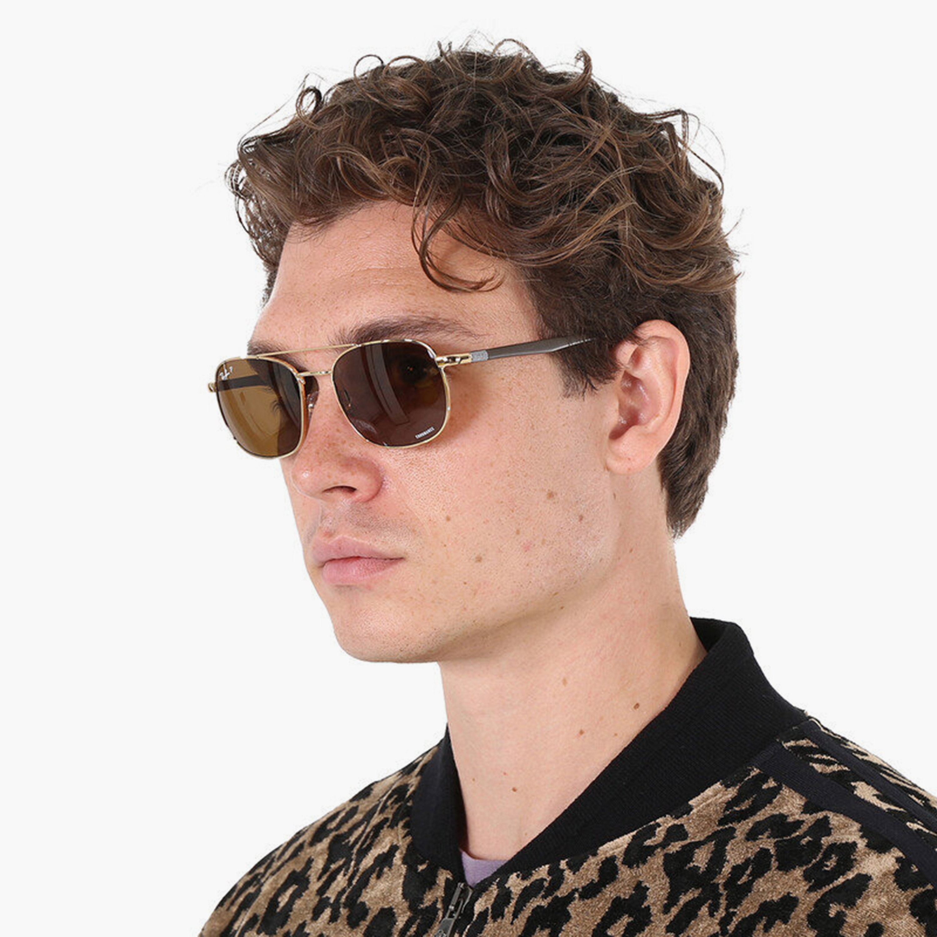 نظارات شمسية راي بان للجنسين بتصميم طيار مستقطب بني اللون | 3670CH-men-sunglasses-image-6