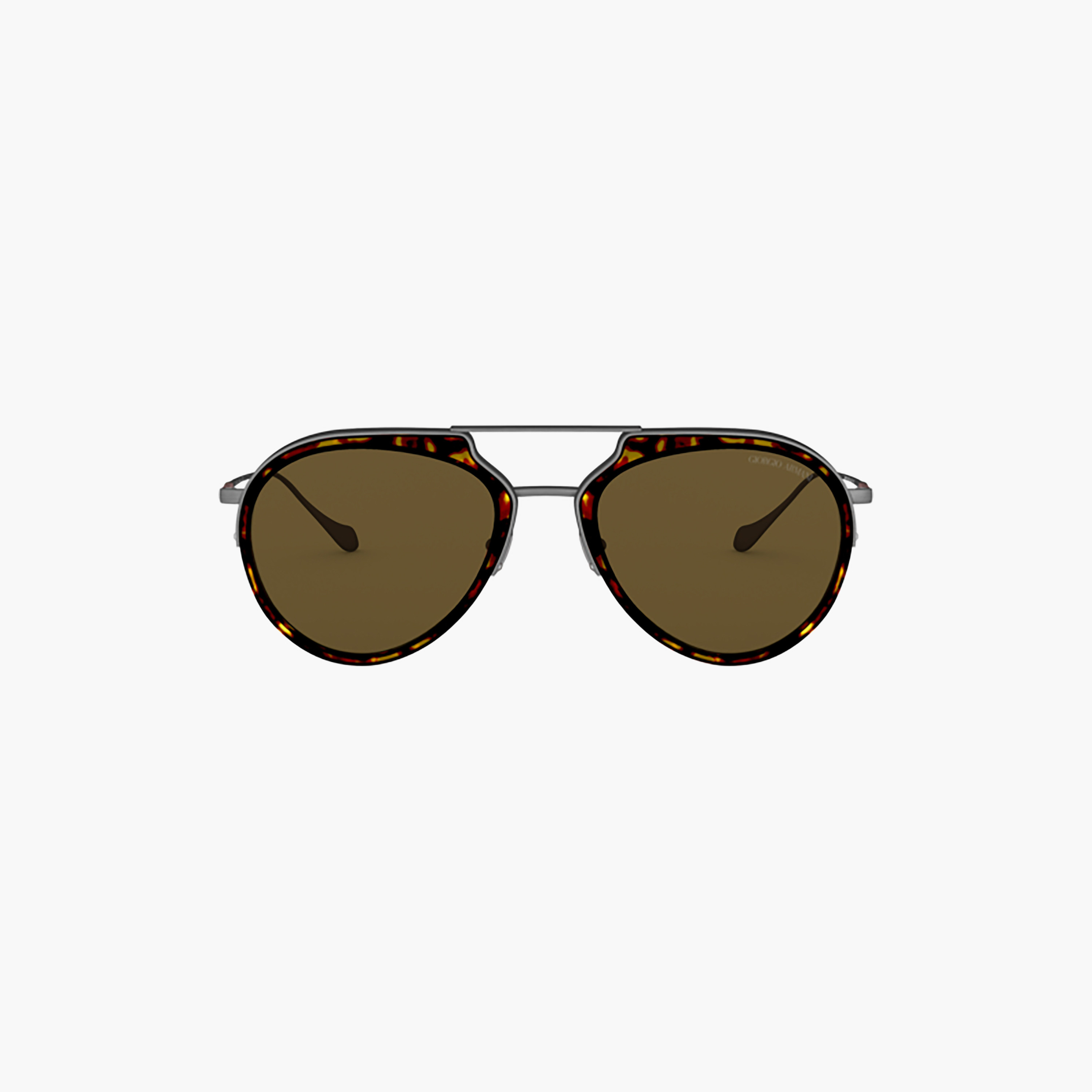 نظارات شمسية جورجيو أرماني رجالية بنية اللون بتصميم طيار | 6097-men-sunglasses-image-1