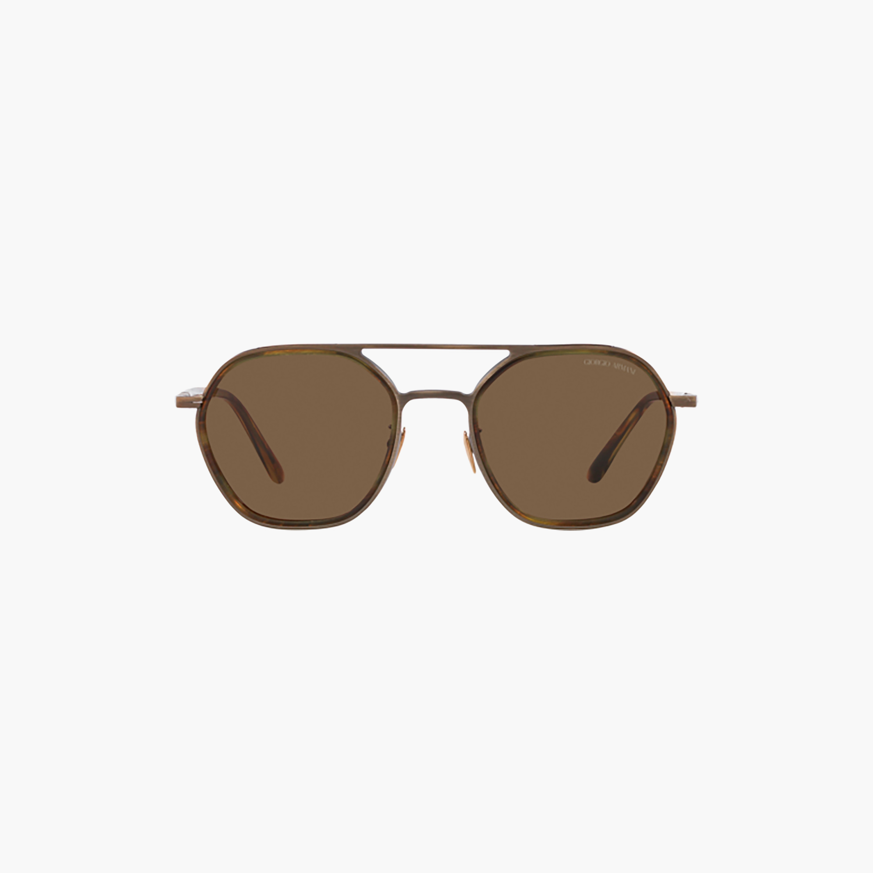 نظارات شمسية دائرية بنية اللون للرجال من جورجيو أرماني | 6145-men-sunglasses-image-1