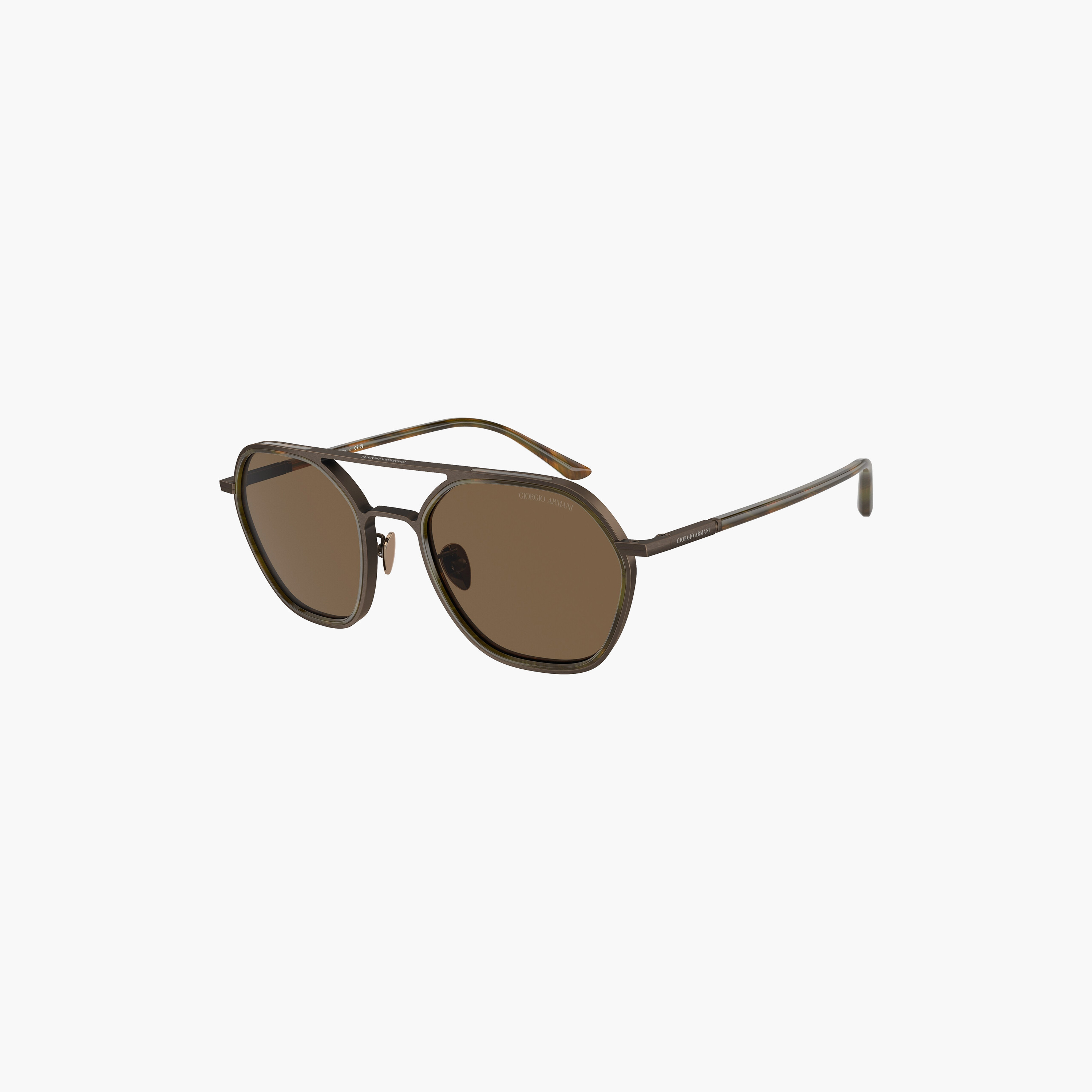 Giorgio Armani Men Round Brown Sunglasses | 6145-men-sunglasses-image-3