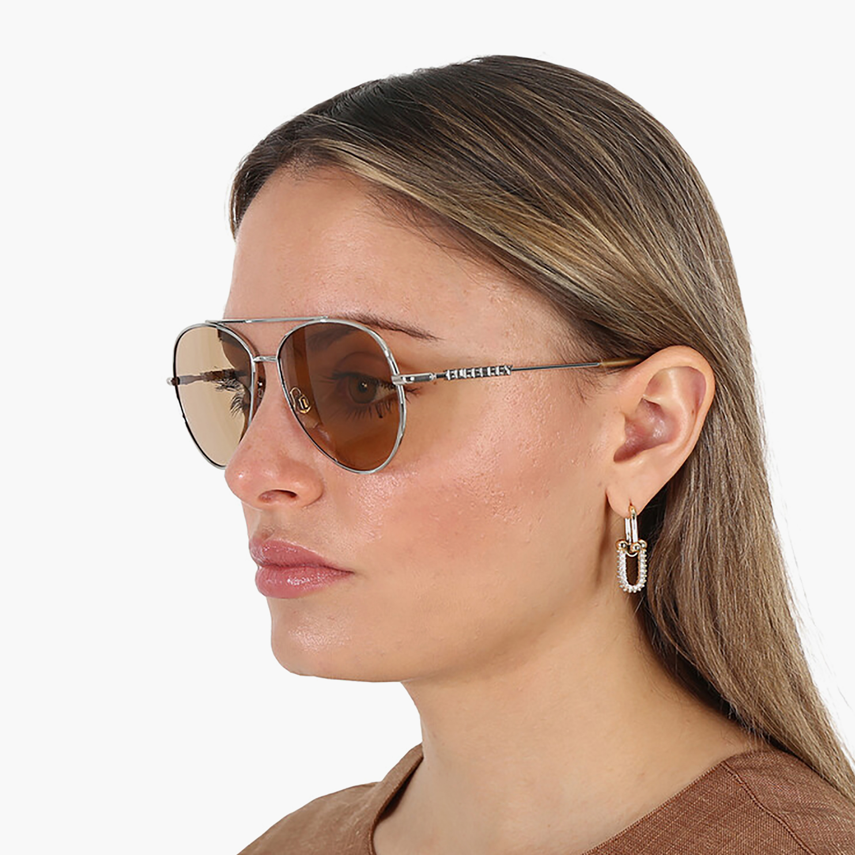 نظارات شمسية بربري نسائية بنية اللون بتصميم طيار | 3147-women-sunglasses-image-5