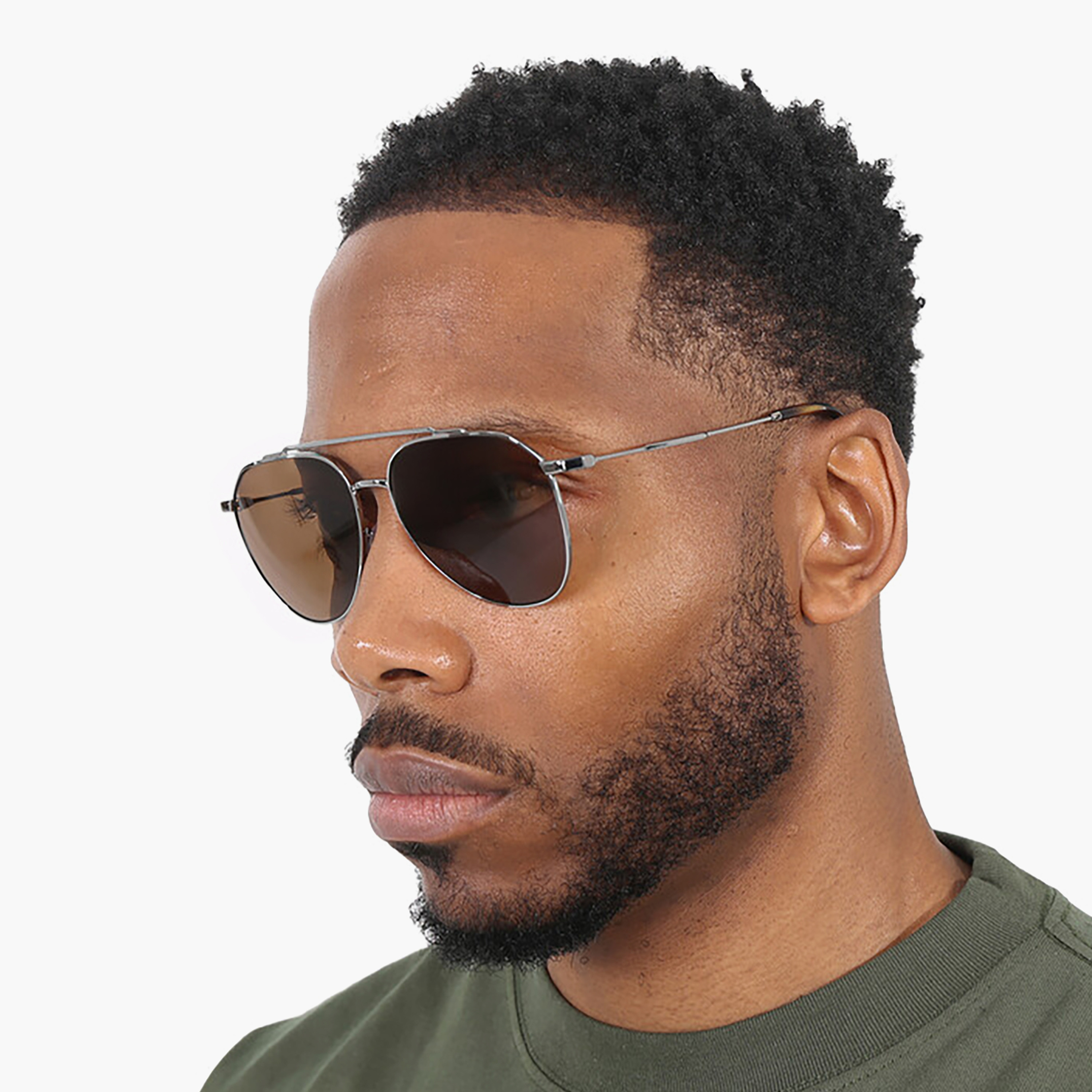 نظارات شمسية رجالية من دولتشي آند غابانا بتصميم طيار بني | 2296-men-sunglasses-image-5