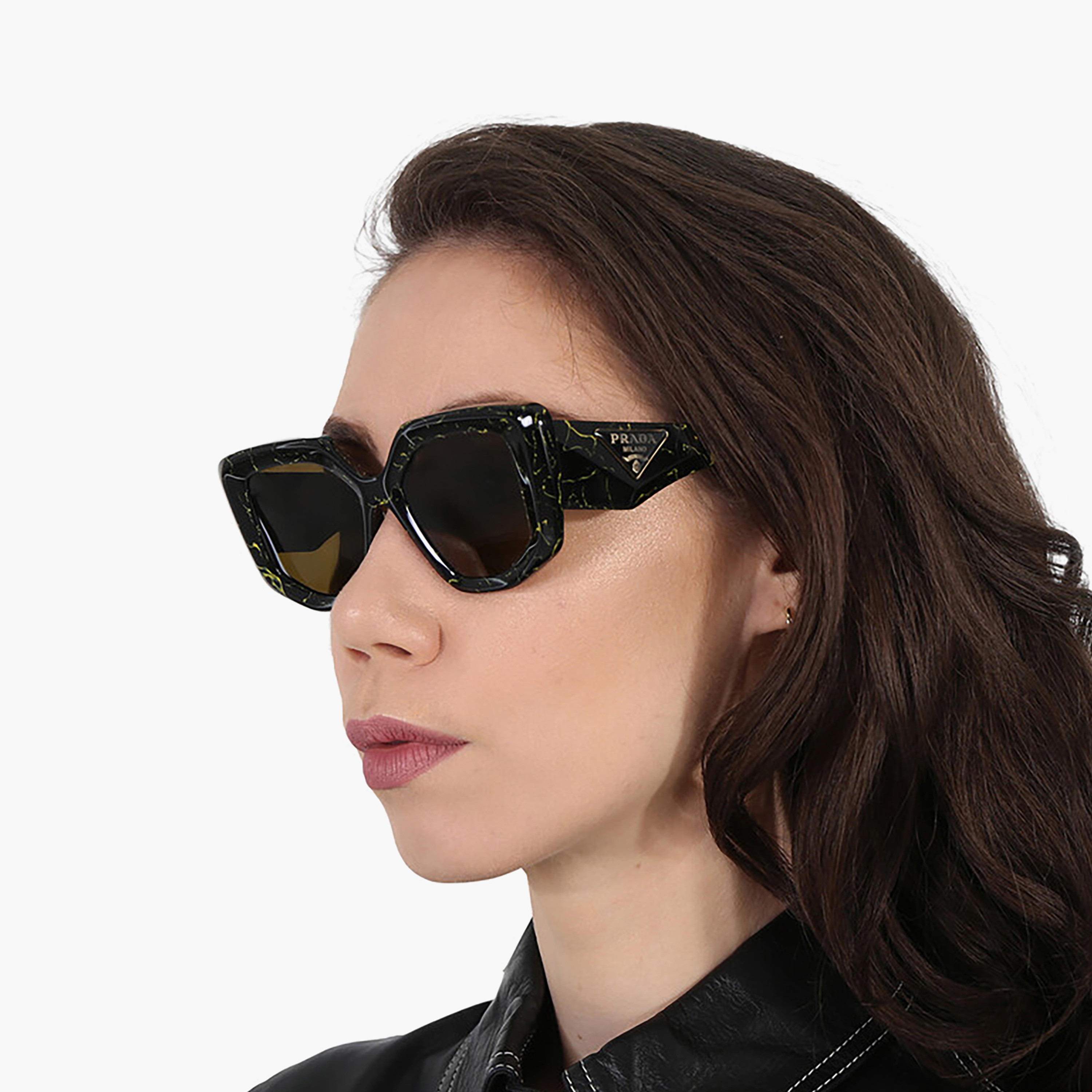 Prada Women Rectangle Brown Sunglasses | 14ZS-women-sunglasses-image-5