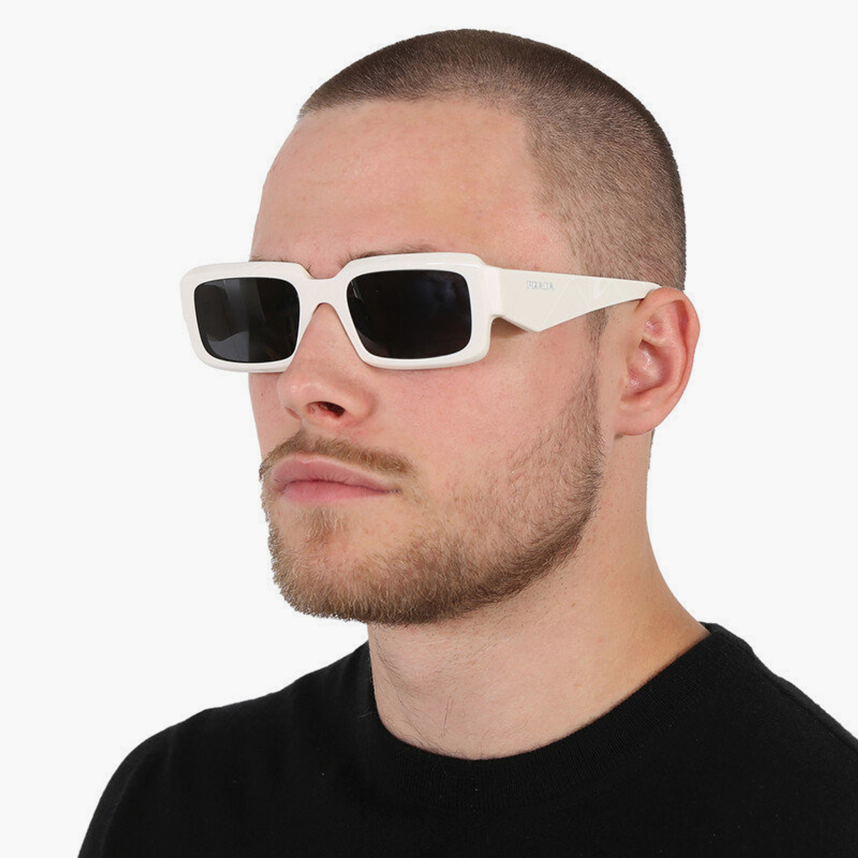 Prada Men Rectangle Polorized Grey Sunglasses | 27ZS-men-sunglasses-image-6