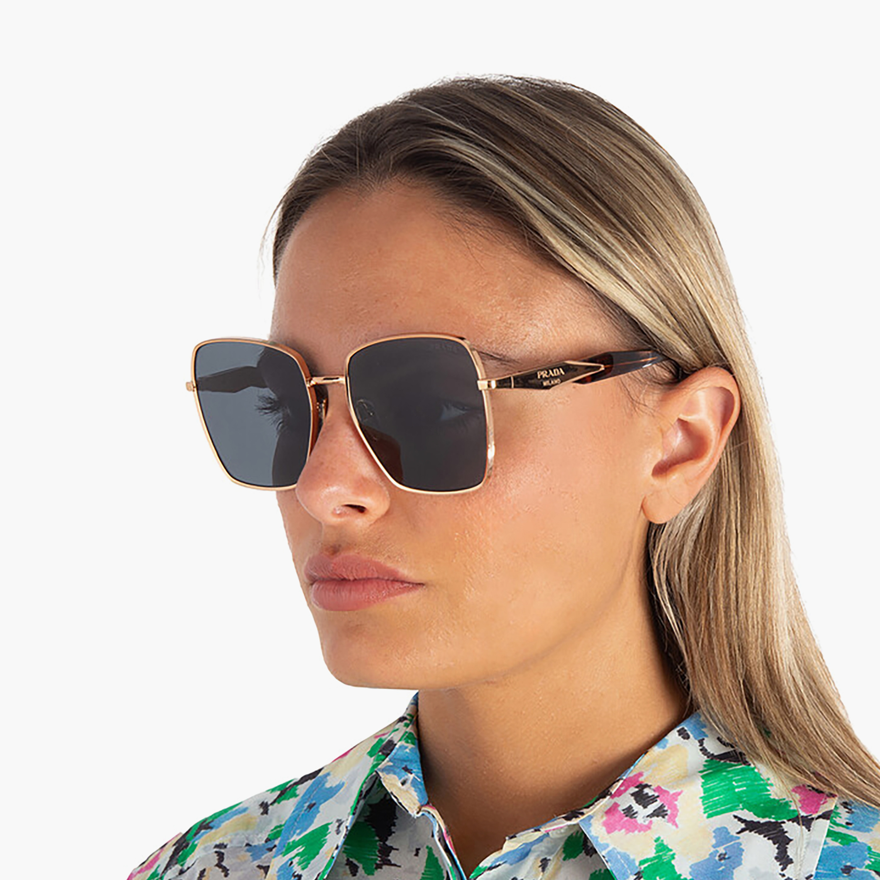 Prada Women Square Grey Sunglasses | 64ZS-women-sunglasses-image-5