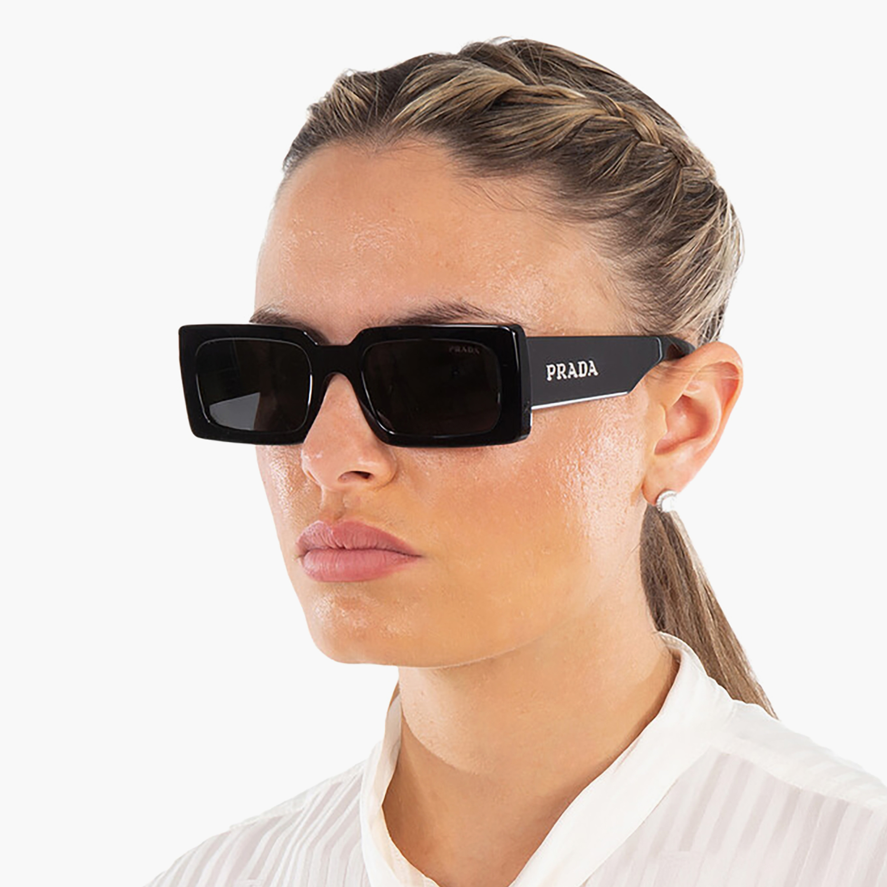 Prada Women Rectangle Grey Sunglasses | A07S-women-sunglasses-image-5