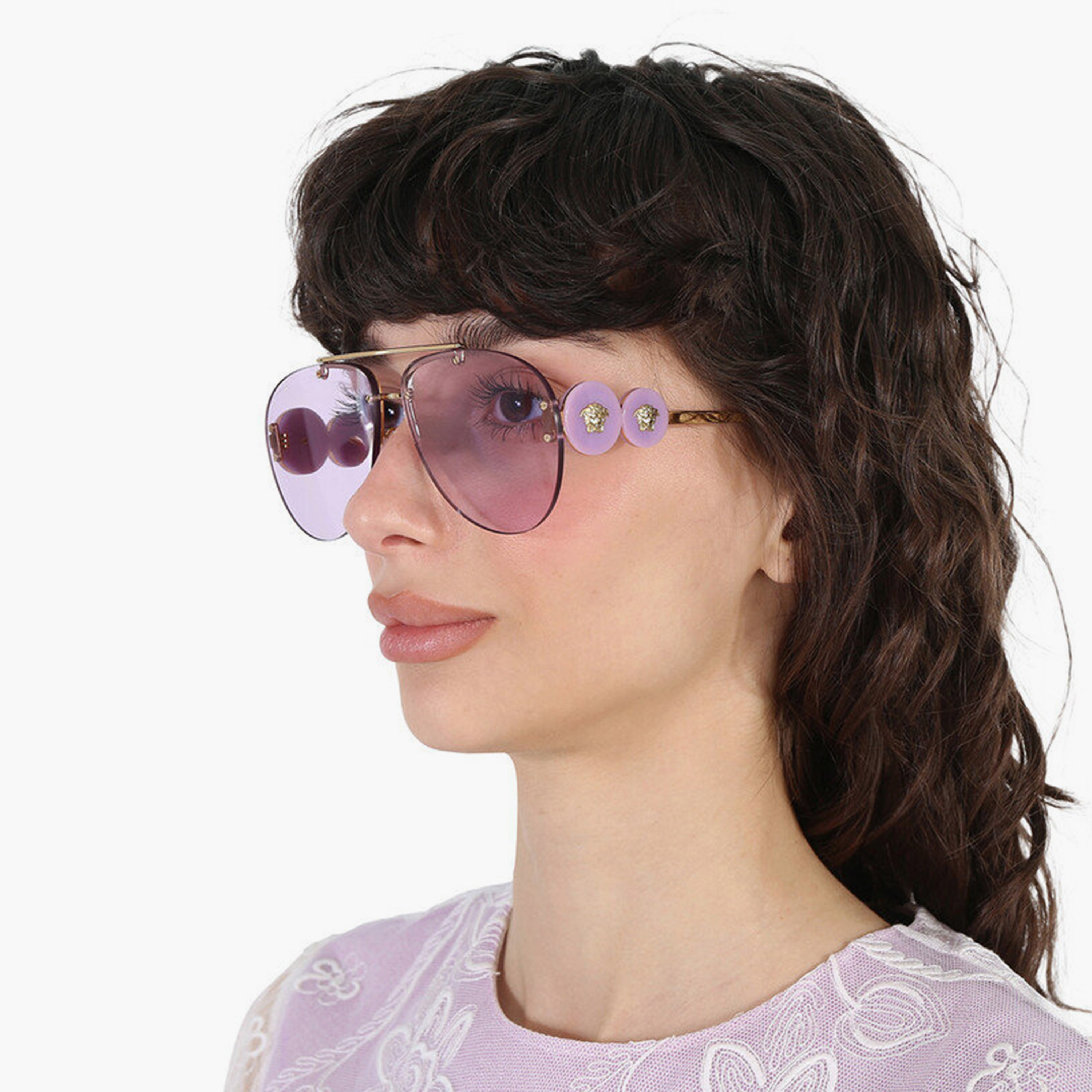 Versace Women Aviator Lavender Sunglasses | 2250-women-sunglasses-image-3