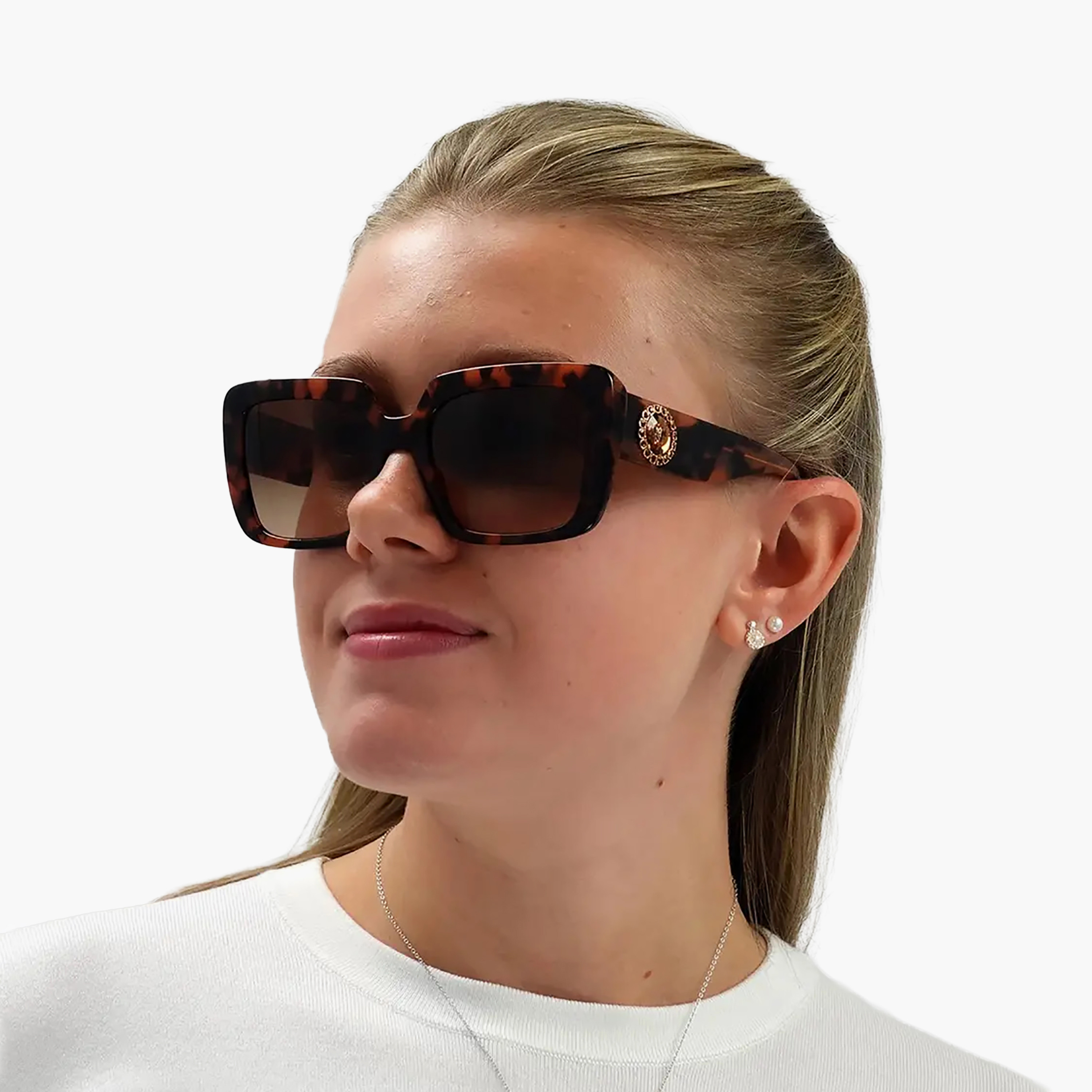 نظارات شمسية مربعة بنية اللون من فرزاتشي للنساء | 4384B-women-sunglasses-image-5