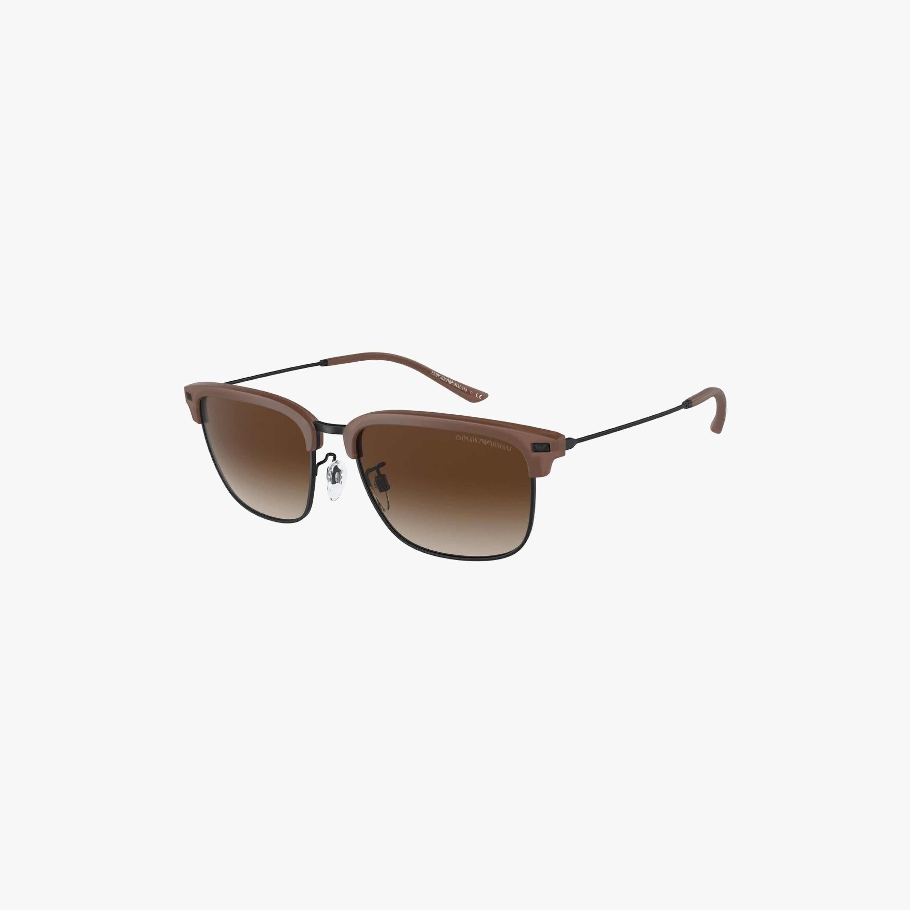 Emporio Armani Men Clubmaster Brown Sunglasses | 4180-men-sunglasses-image-1