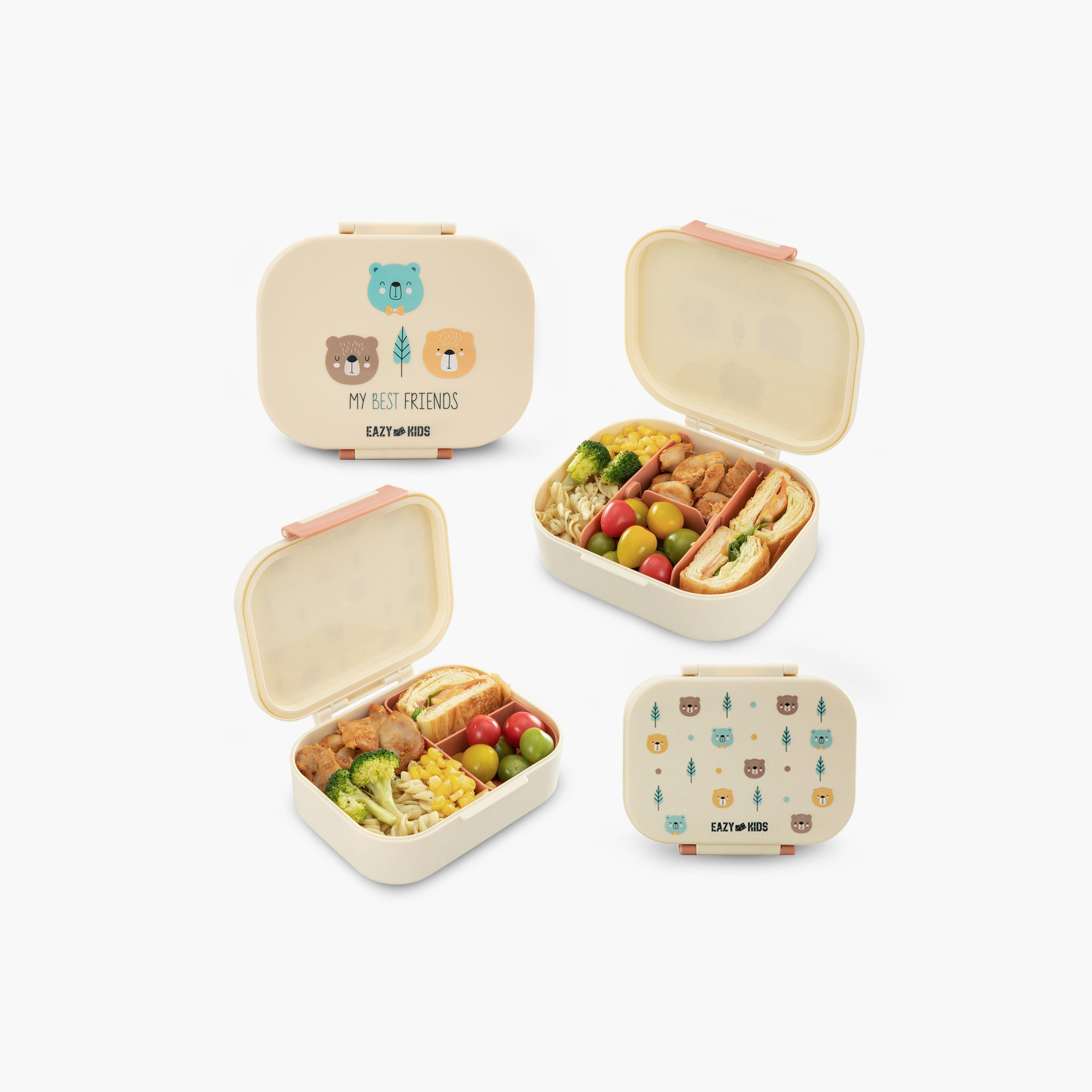 طقم صناديق غداء بينتو قطعتين خالي من مادة BPA ومقاوم للتسريب من إيزي كيدز-school-lunchessentials-lunchboxes-image-1