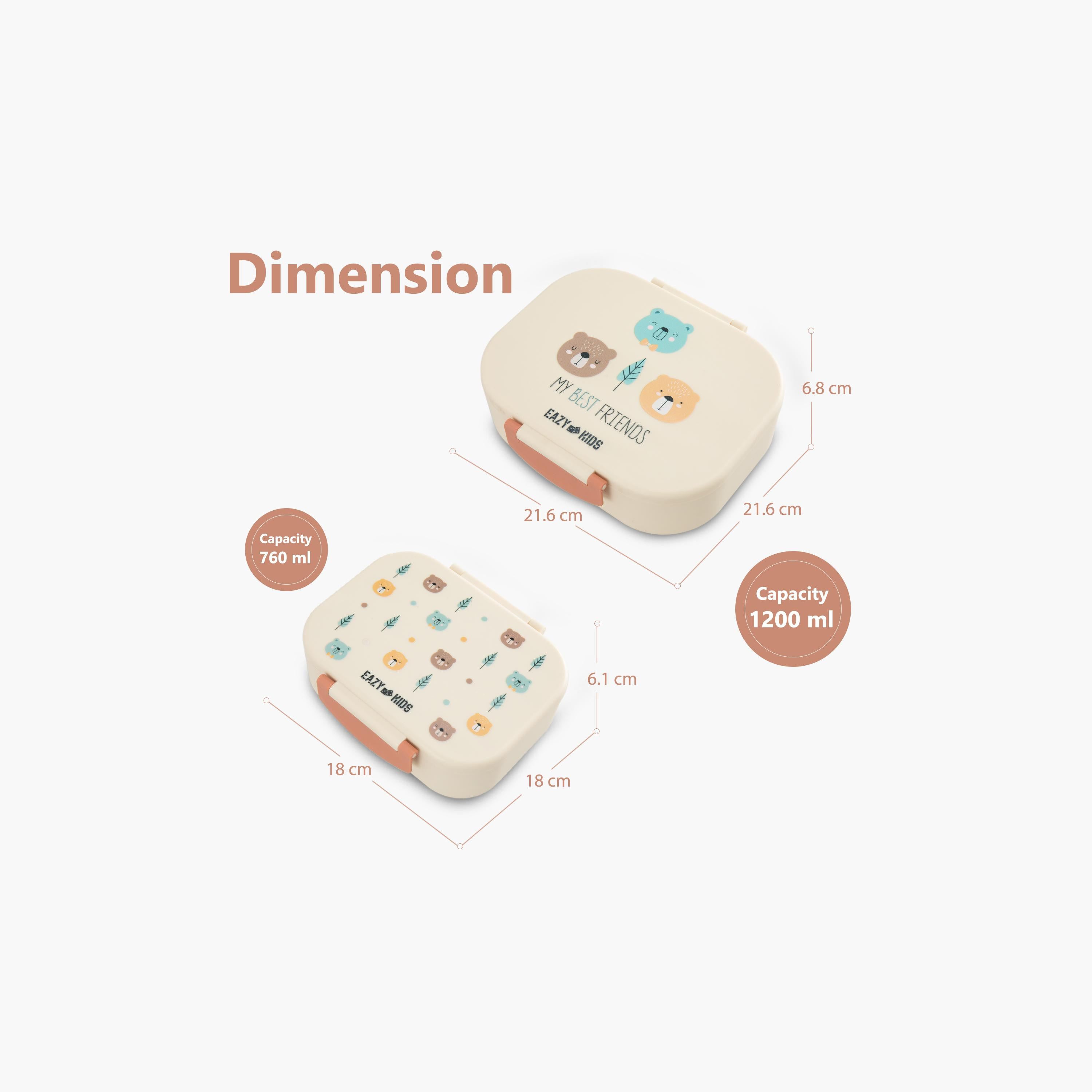 طقم صناديق غداء بينتو قطعتين خالي من مادة BPA ومقاوم للتسريب من إيزي كيدز-school-lunchessentials-lunchboxes-image-5