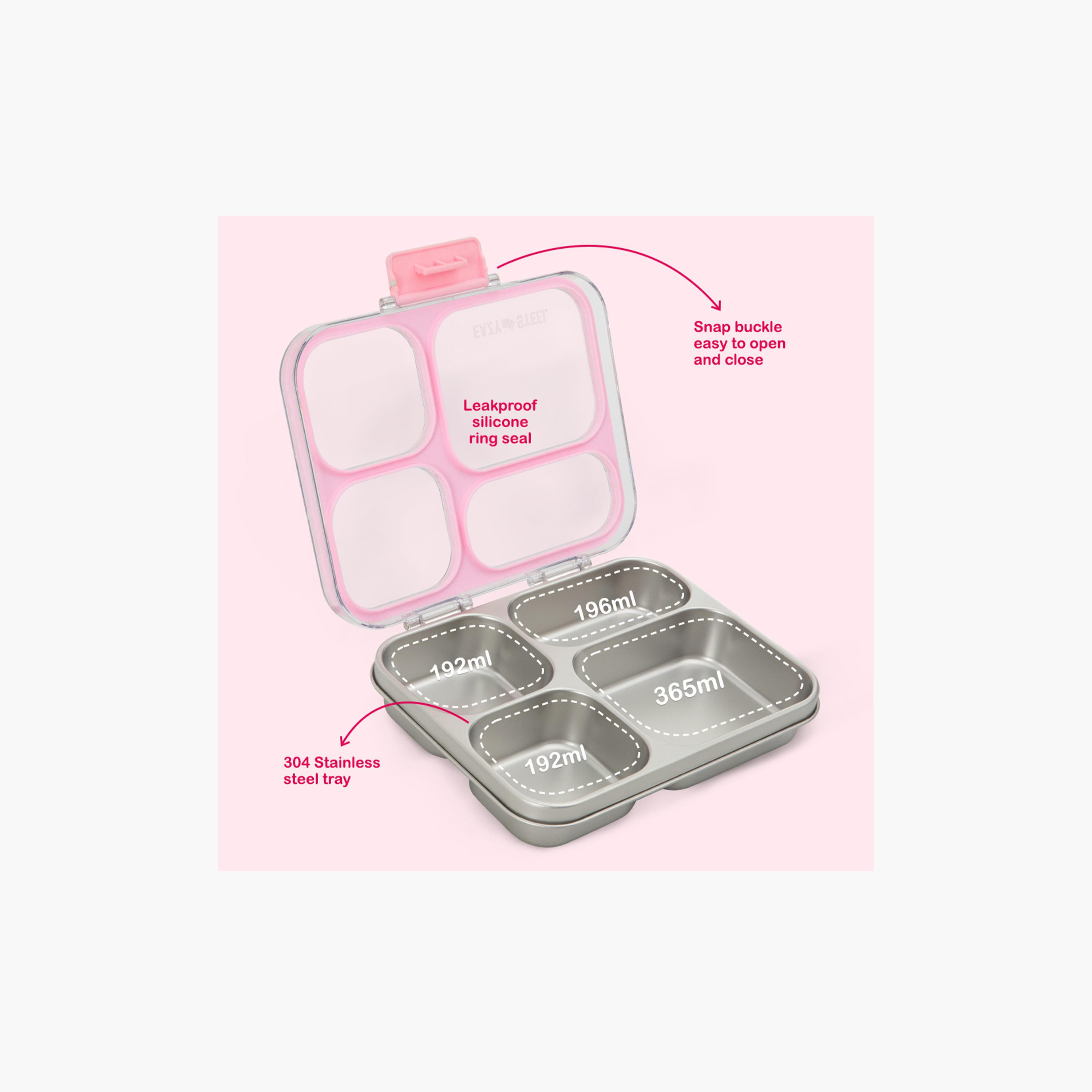 صندوق غداء بينتو ستانلس ستيل مع غطاء تريتان من إيزي كيدز-school-lunchessentials-lunchboxes-image-16